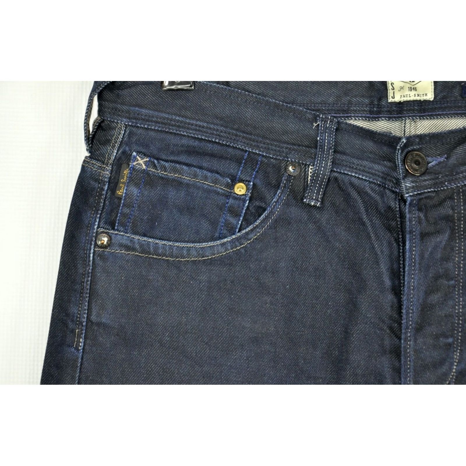Paul Smith Paul Smith Jeans Button Fly Men Straight Jeans 32R Blue 5-Pocket Denim Cotton Regular Size 32 Mens Straight Leg Jeans Size US 32 / EU 48 - 6 Thumbnail
