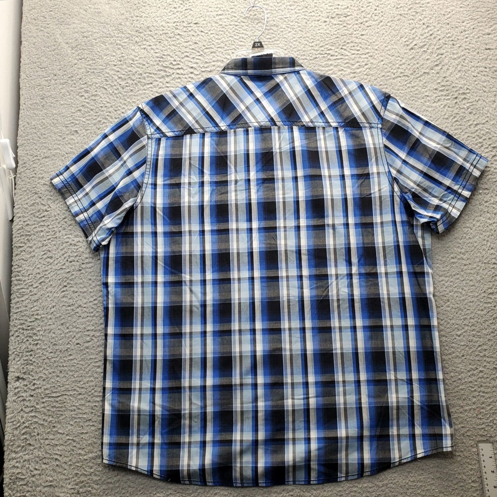 Vintage INC International Concepts Shirt Mens 2XL Multi Plaid Chest Pockets Short Sleeve Size US XXL / EU 58 / 5 - 2 Thumbnail