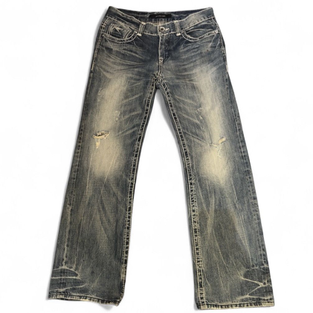 If Six Was Nine Y2K Distressed Boot Cut Joff Style Jeans Size US 35 - 2 Thumbnail