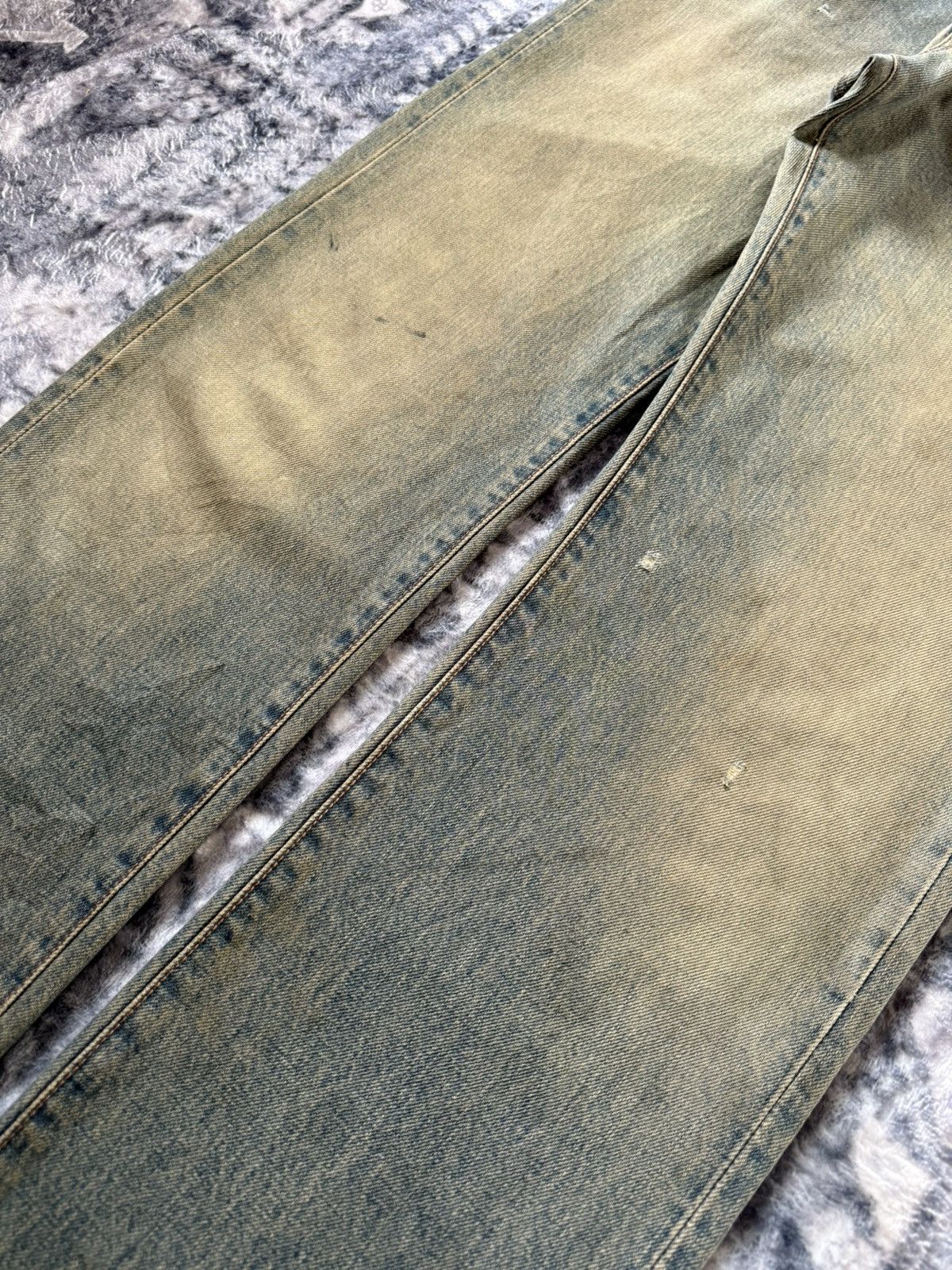 Japanese Brand Vintage Wrangler Earthy Mud Wash Selvedge Straight Jeans Size US 28 / EU 44 - 9 Thumbnail