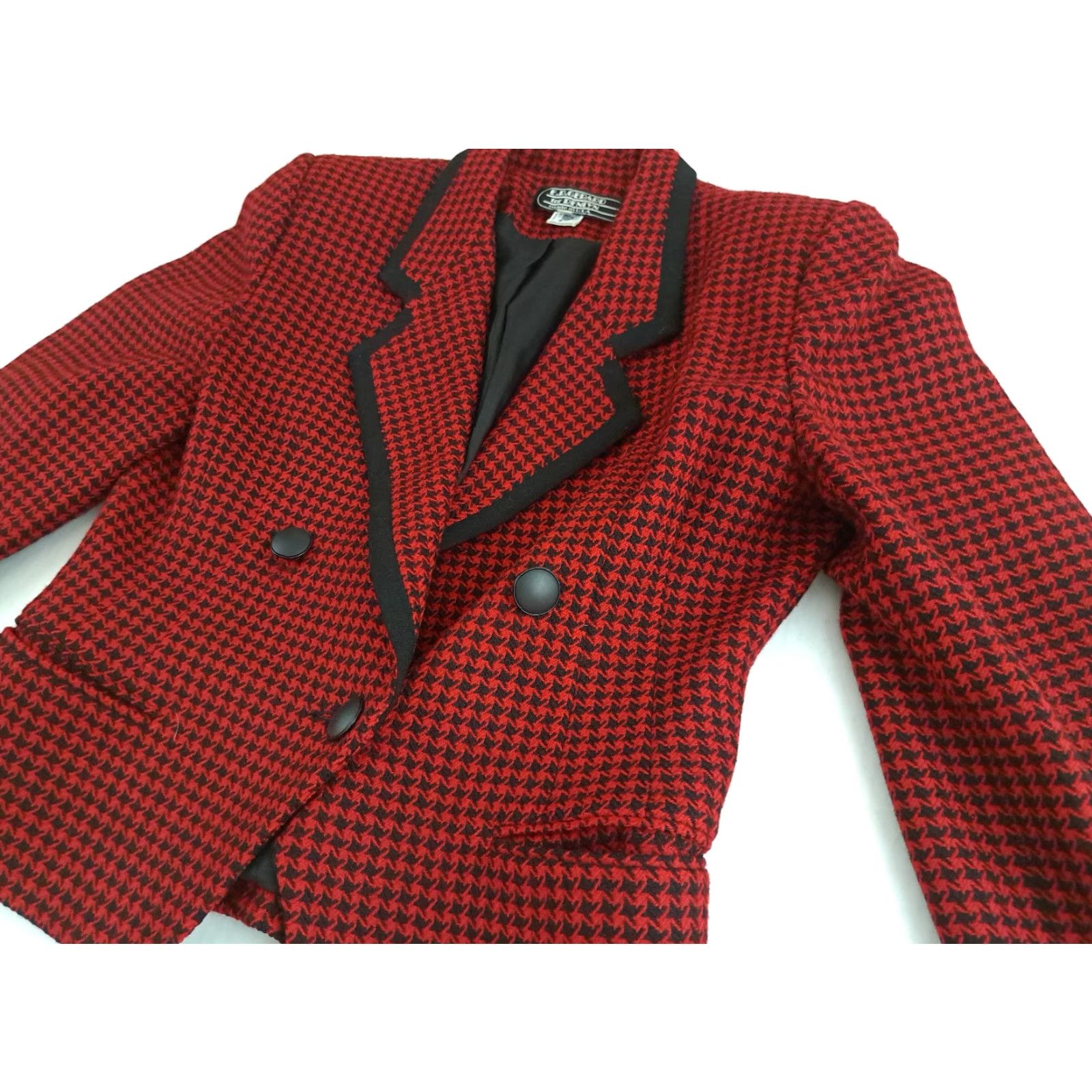 Vintage VINTAGE er gerard for renlyn Houndstooth Red Wool Button Jacket sz 10 USA Woman Woman Cardigan 80s Fall Winter Long Sleeve Buttons Size L / US 10 / IT 46 - 3 Thumbnail