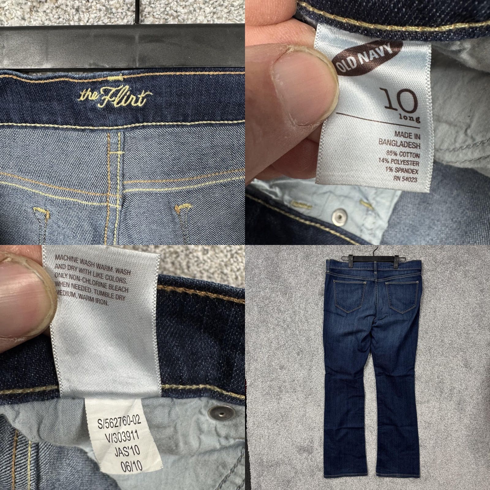 Old Navy VINTAGE? No, Old Navy The Flirt Jeans Womens 10 Tall Blue Mid Rise Bootcut Stretch Denim Jeans Size 32" / US 10 / IT 46 - 8 Thumbnail