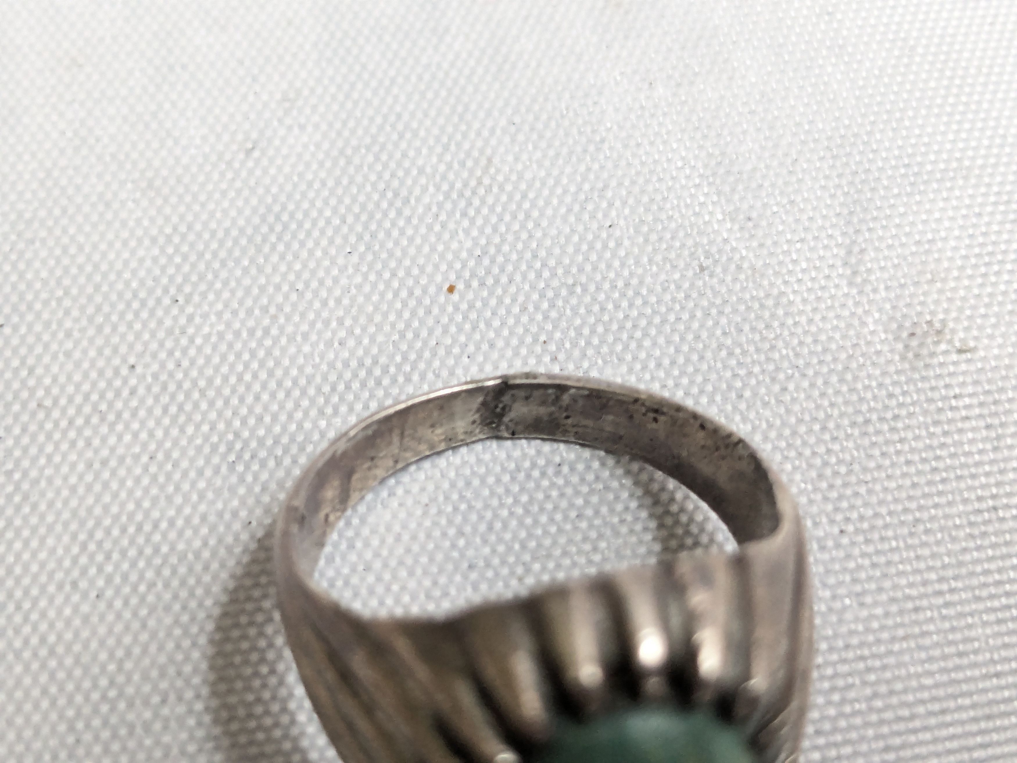 Jewelry Vintage Sterling Silver Ring Turquoise Oval Cabochon 10 Size ONE SIZE - 9 Thumbnail