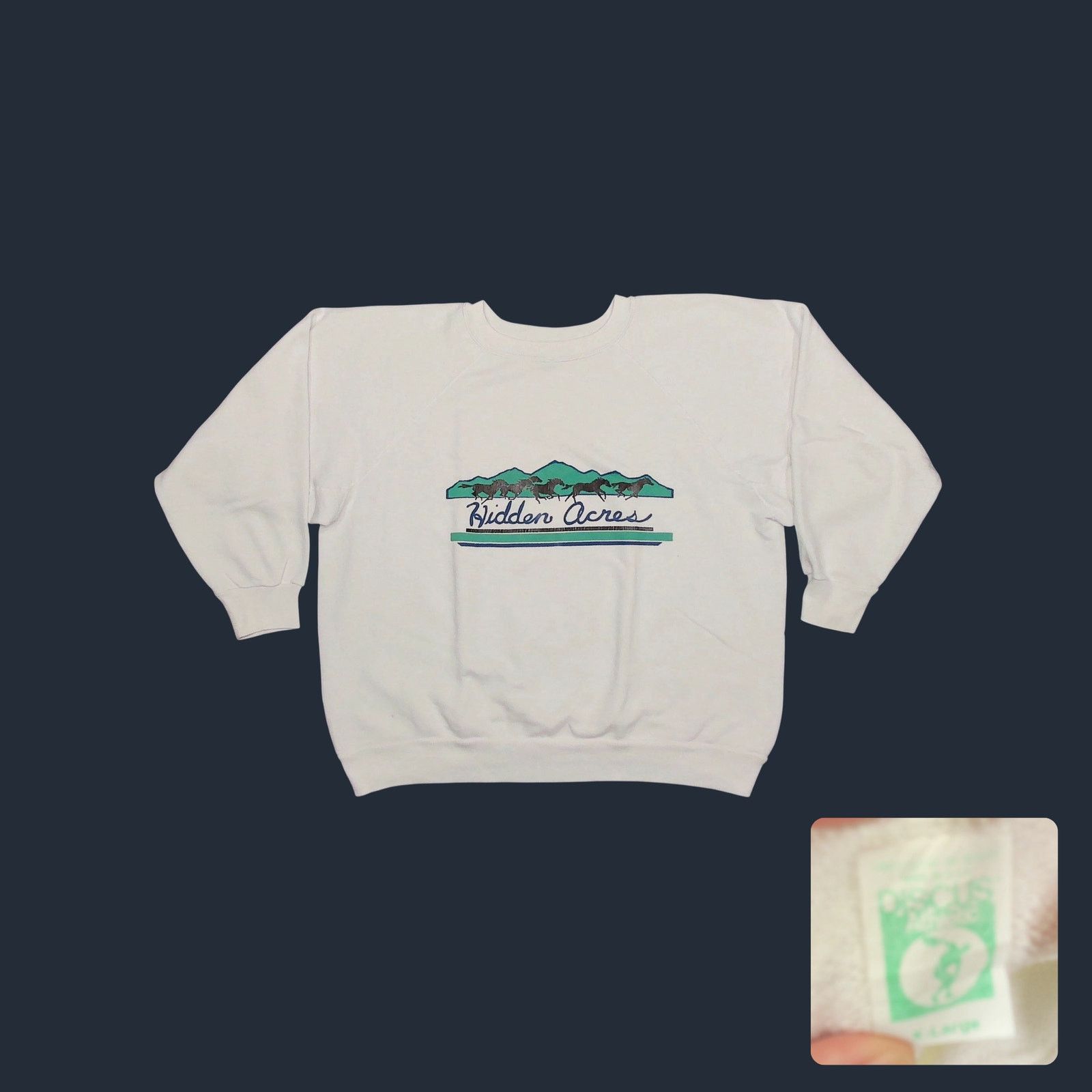Vintage Discus Athletic 80s Hidden Acres Boxy Slouchy Sweatshirt Size XL / US 12-14 / IT 48-50 - 1 Thumbnail