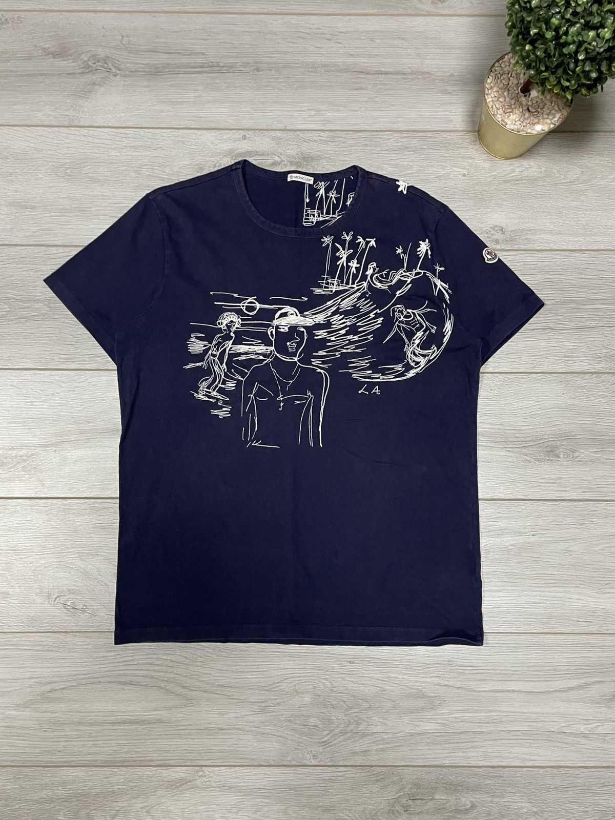 Moncler Moncler Jean Philippe garment washed tee t-shrit embroidered Size US XL / EU 56 / 4 - 1 Thumbnail