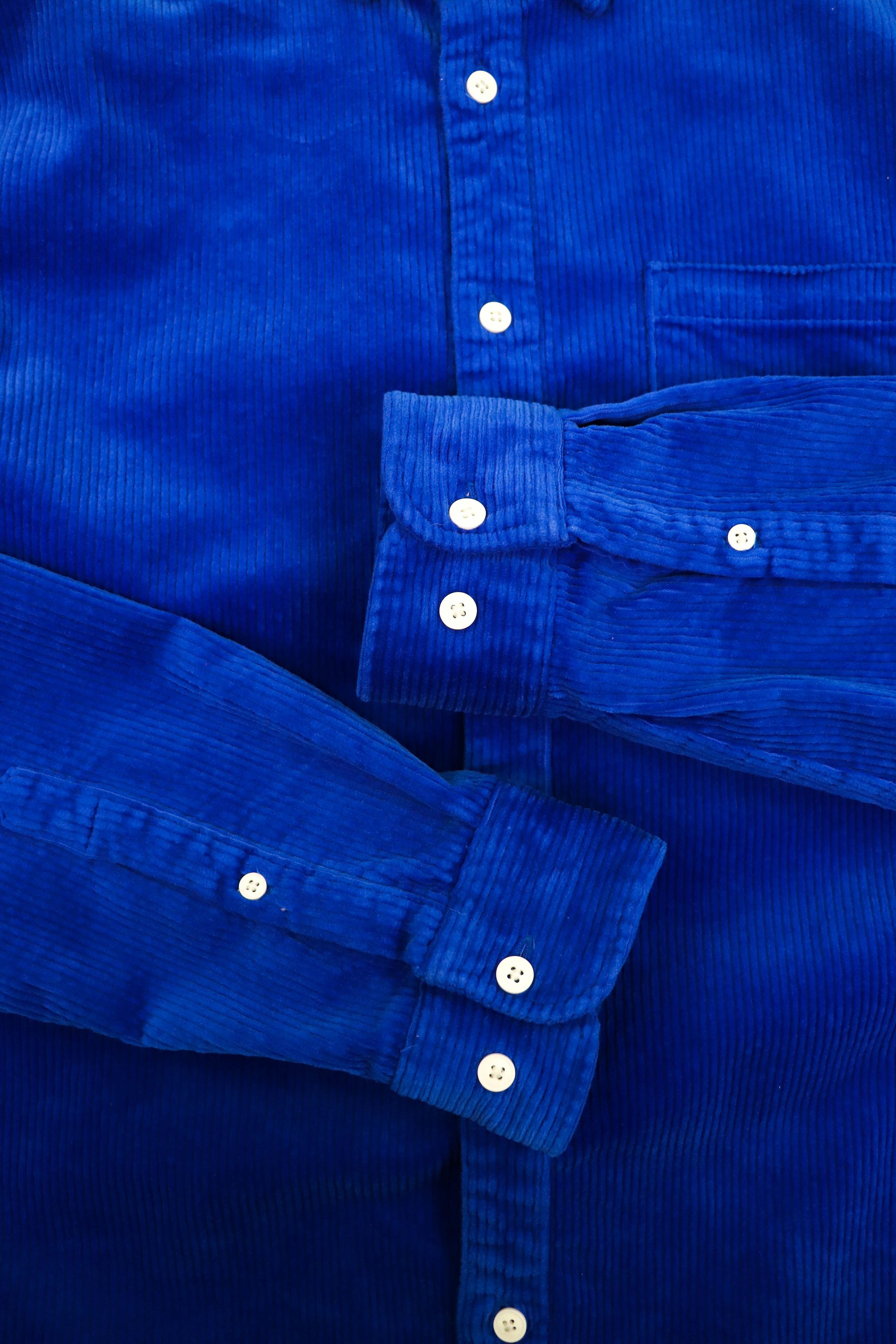 Reserved Review Bright Blue Heavy Corduroy LS Shirt Size US XL / EU 56 / 4 - 9 Thumbnail