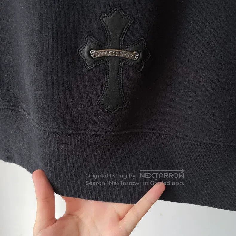 Chrome Hearts CHROME HEARTS Size M Black leather cross scroll silver thic Size US M / EU 48-50 / 2 - 4 Thumbnail
