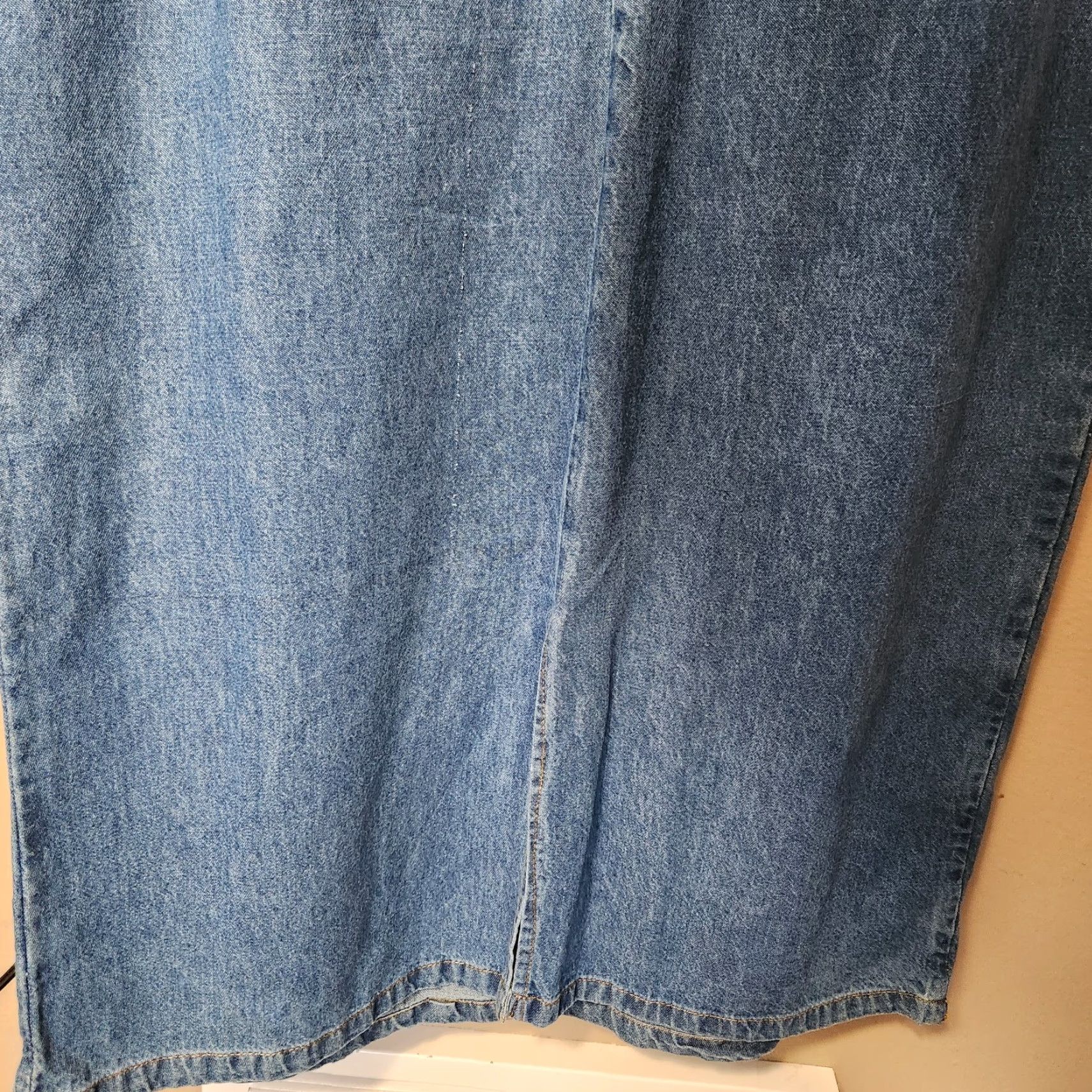 Denime VINTAGE Jane Ashley Denim Pinafore Overall Maxi Dress-Size M Blue Embroidered Floral 90s Womens Size 32" / US 10 / IT 46 - 5 Thumbnail
