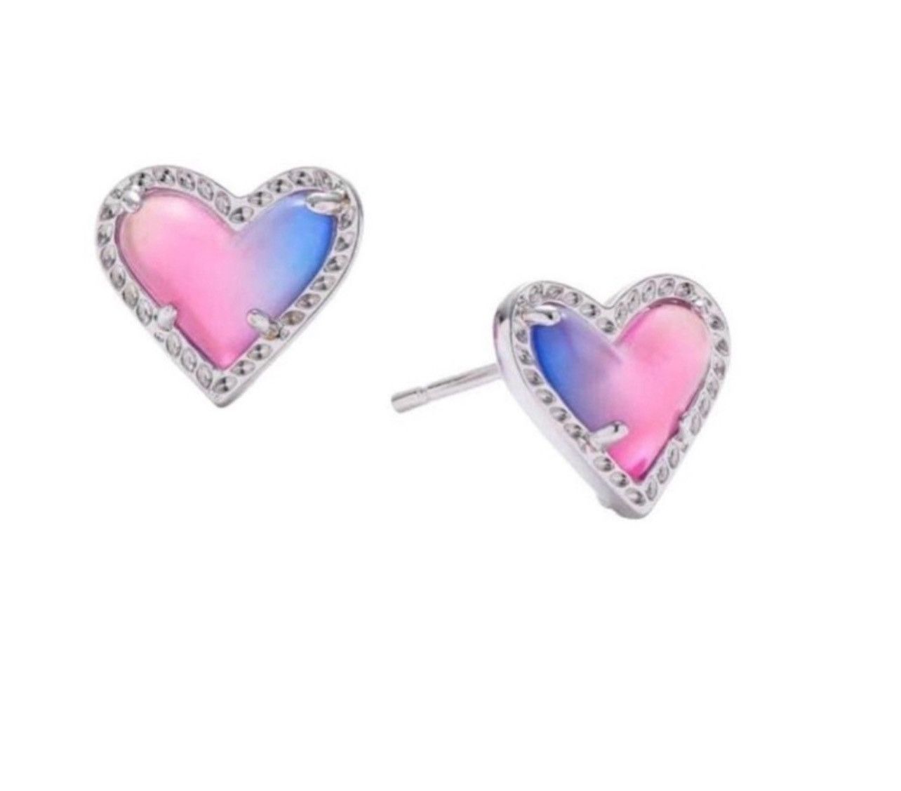 Kendra Scott Kendra Scott Ari Heart Stud Earrings - Lilac Opal Resin Size ONE SIZE - 2 Thumbnail