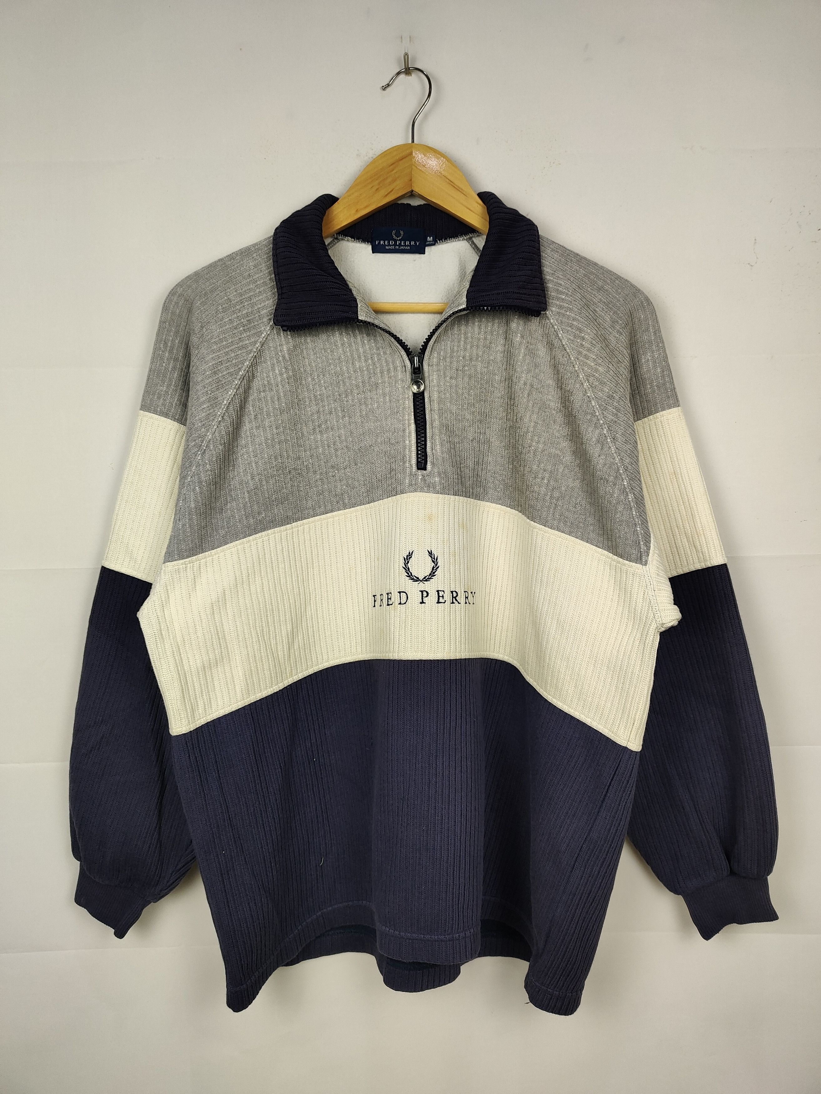 Fred Perry × Vintage Vintage Fred Perry Halfzip Sweater Size US M / EU 48-50 / 2 - 1 Thumbnail