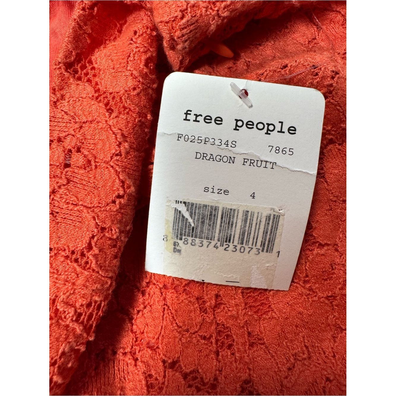 Free People NWT New Free People Orange Stretch Floral Lace Biker Shorts Size 27" / US 4 / IT 40 - 8 Thumbnail