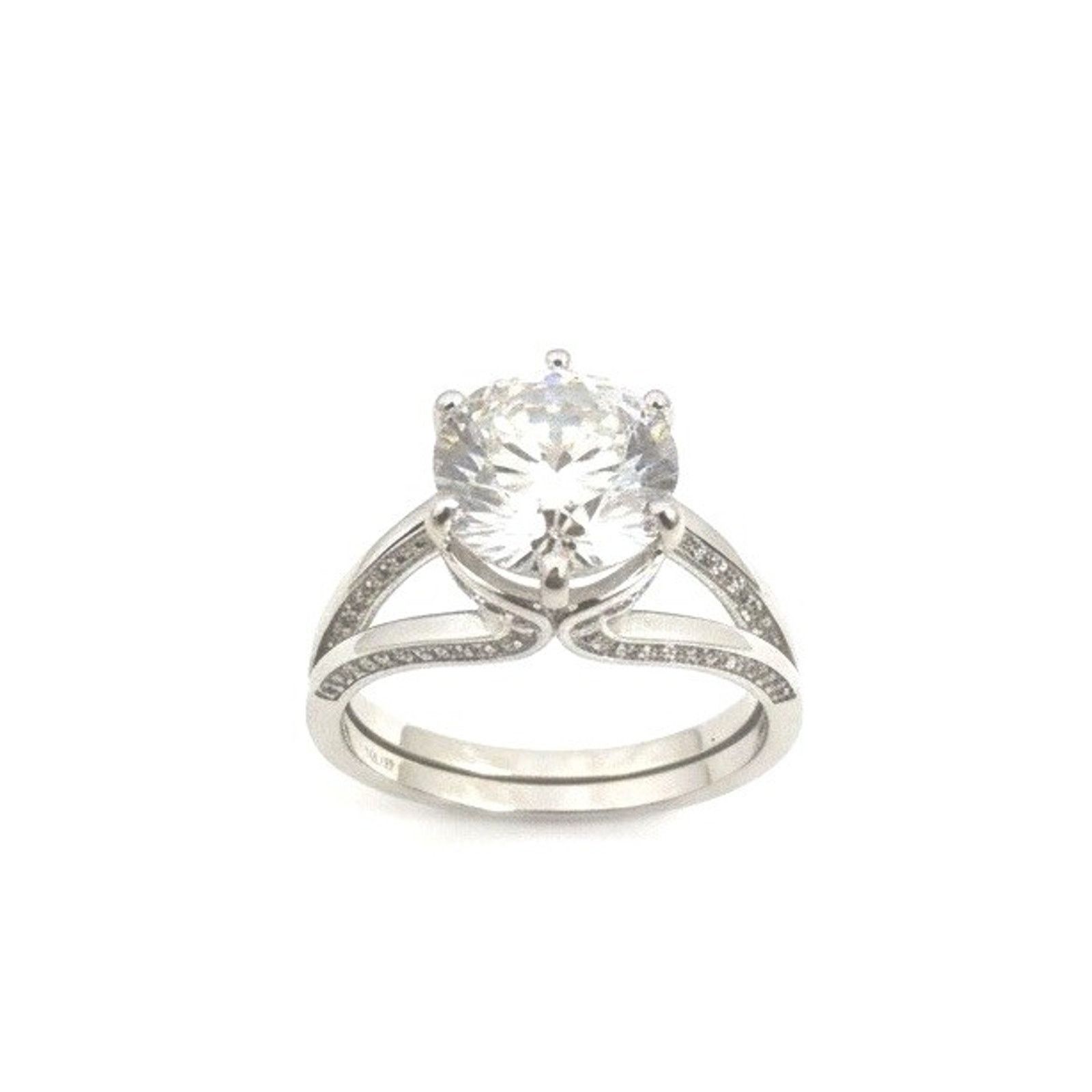 Other 3ct Moissanite Brilliant Round Cut Solitaire Ring 925 Silver Size ONE SIZE - 1 Thumbnail