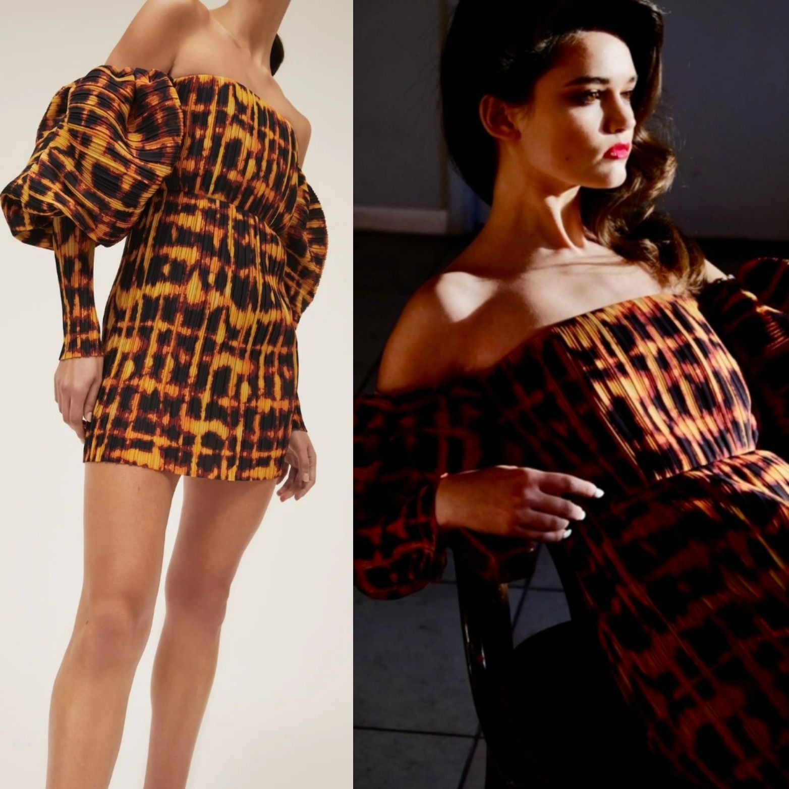 Solace London Solace London Skye Pleat Leopard Print Mini Dress Mindy Kali Size M / US 6-8 / IT 42-44 - 15 Thumbnail