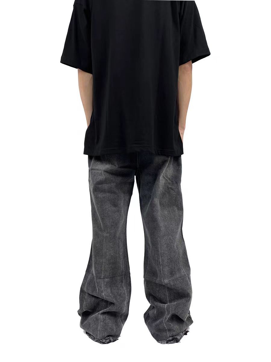 Designer × Jean × Vintage Washed and distressed Y2K leg ripped micro flare jeans Size US 32 / EU 48 - 1 Thumbnail