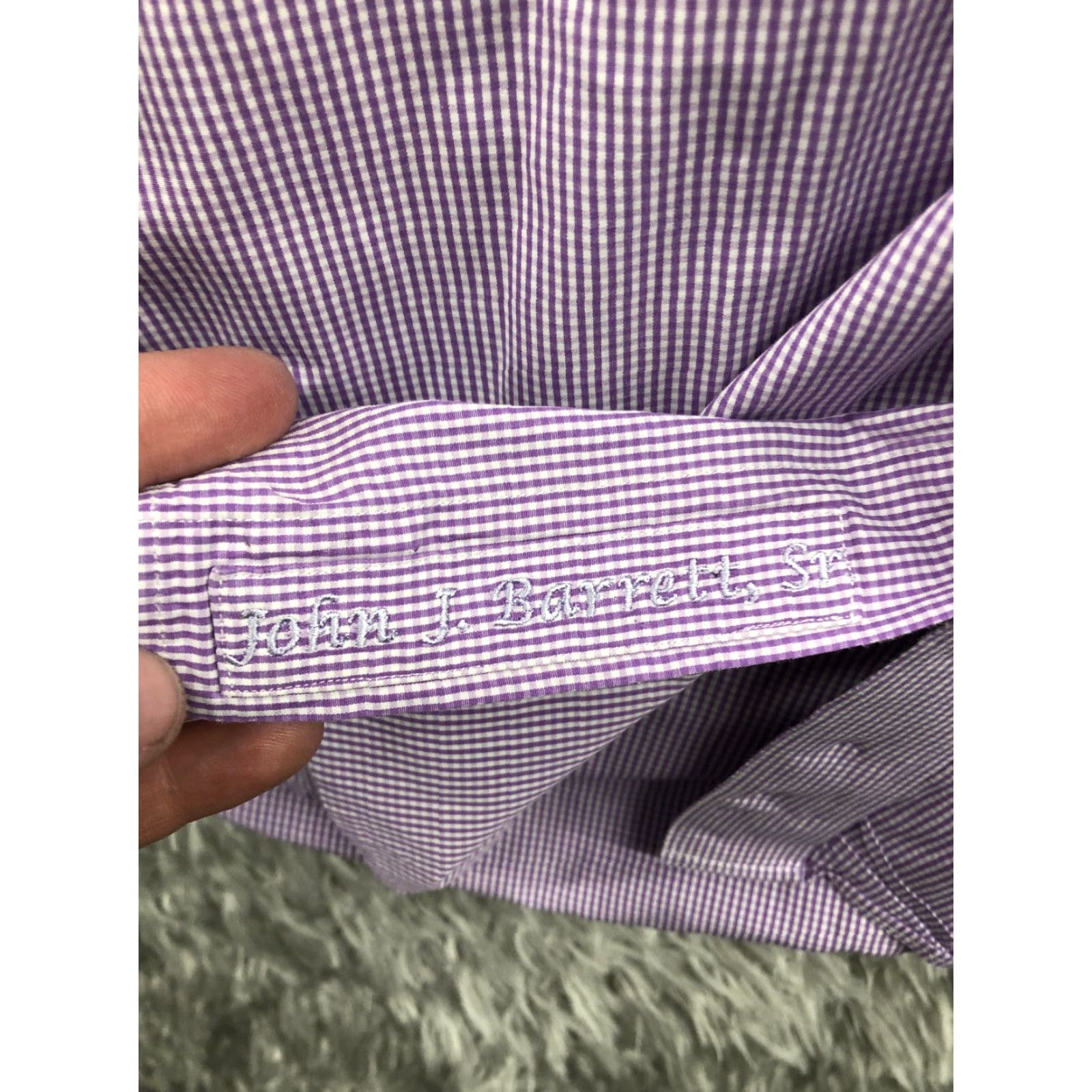 Vintage Robert Brett Shirt L Mens Purple Plaid Long Sleeve Button-Down Collar Size US L / EU 52-54 / 3 - 7 Thumbnail