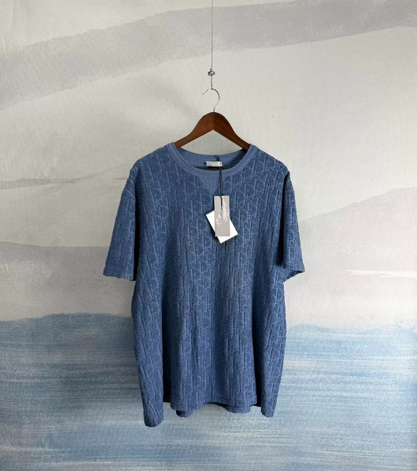 Dior Dior Blue Logo Print Towel Short Sleeve Size US XL / EU 56 / 4 - 1 Thumbnail