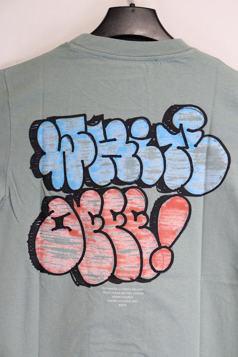 Off-White o1rshd1 Jade Green Graff Logo Oversized T-Shirt in Green Size US XS / EU 42 / 0 - 8 Thumbnail