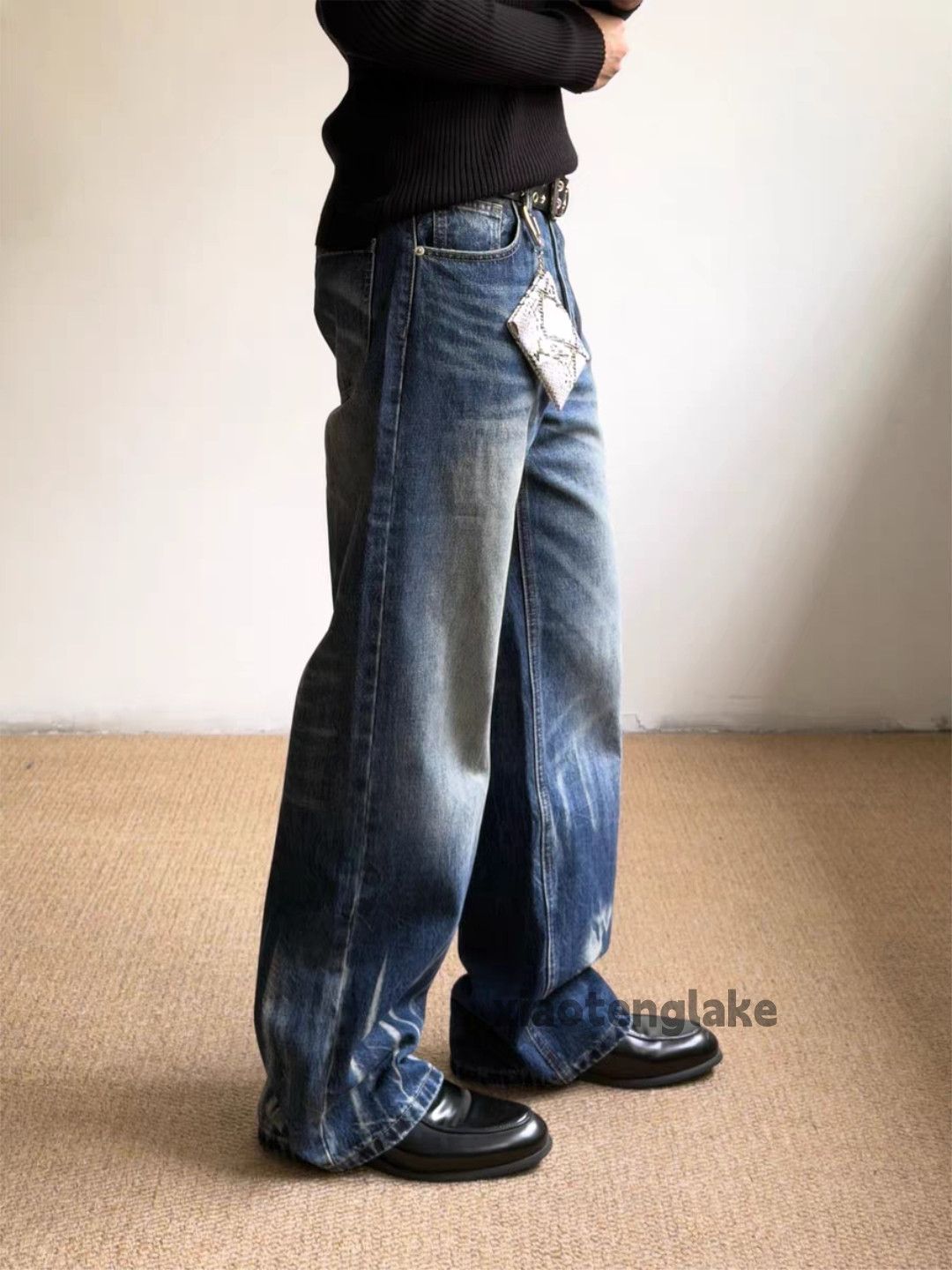 Jean zx vintage washed faded loose baggy flared jeans Size US 34 / EU 50 - 3 Thumbnail