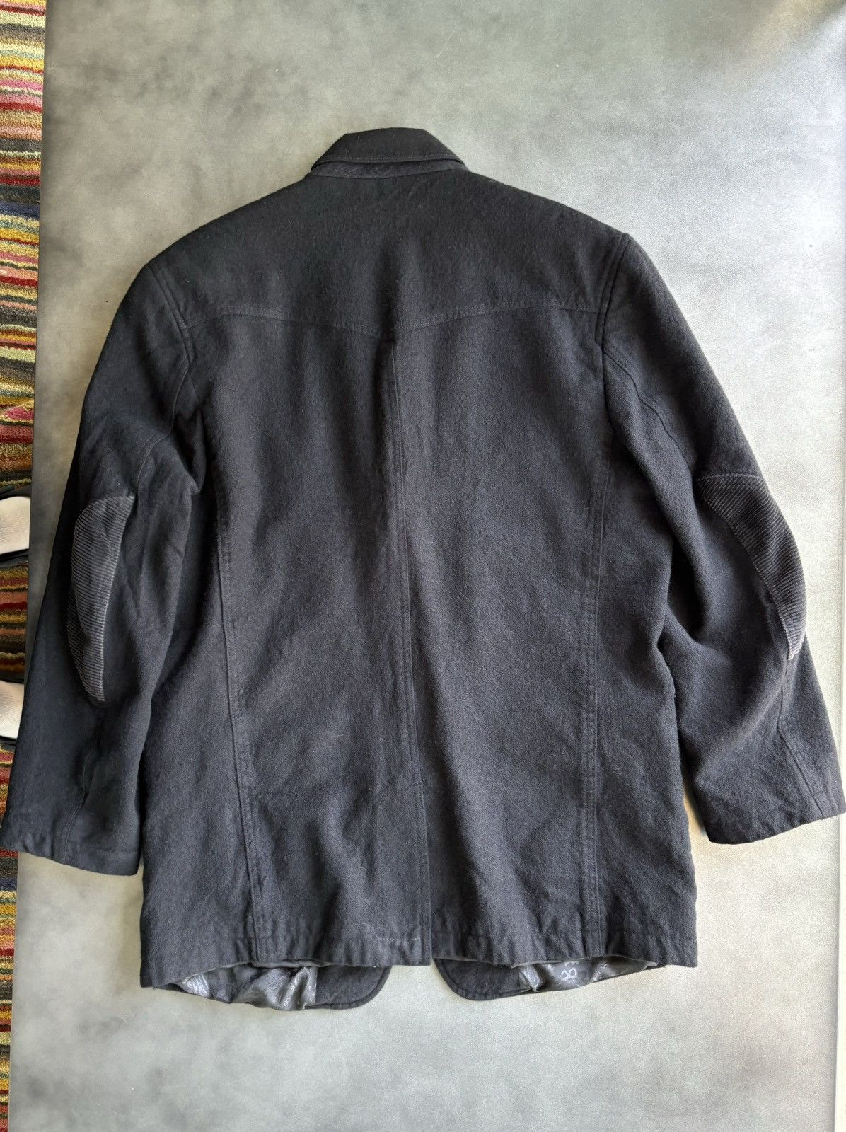 Designer × Other Clinique Black Wool Sports Coat 3 Button Blazer Corduroy 52 Size 44S - 6 Thumbnail