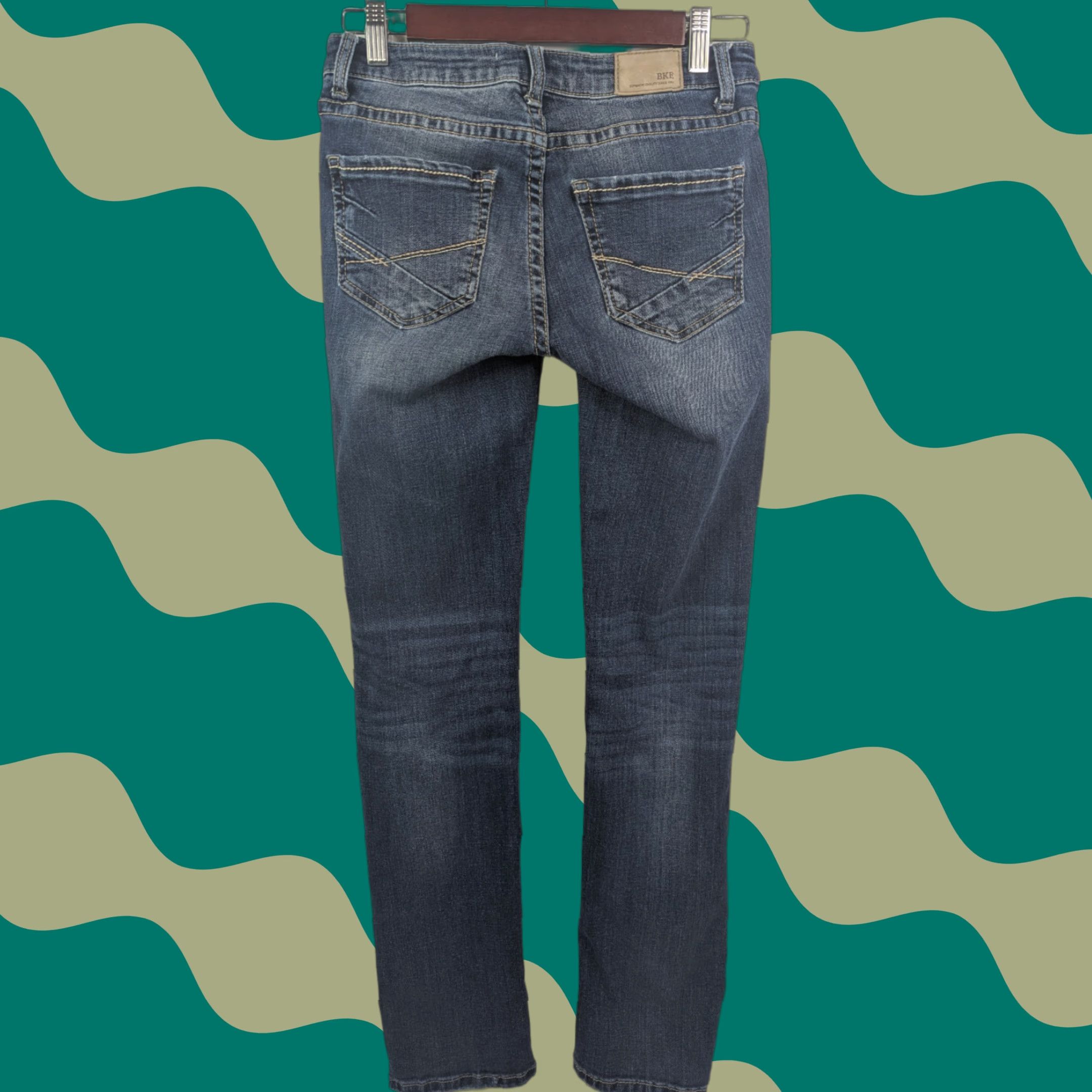 Vintage BKE Stella Slim Fit Low Rise Jeans Womens Blue 27x31.5 Denim Distressed Logo 5-Pocket Straight Vintage No Size 27" / US 4 / IT 40 - 1 Thumbnail