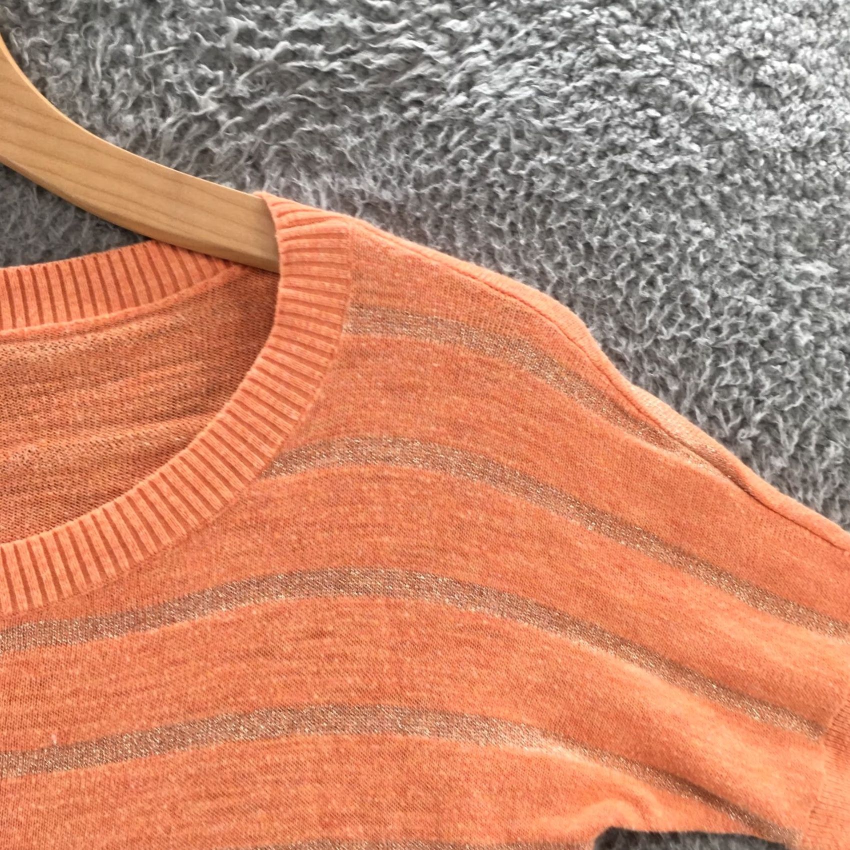 Banana Republic Banana Republic Sweater Womens S Orange Cotton Blend Knit Short Sleeve Crew Neck Pullover Classic Casual Womens Size S / US 4 / IT 40 - 3 Thumbnail