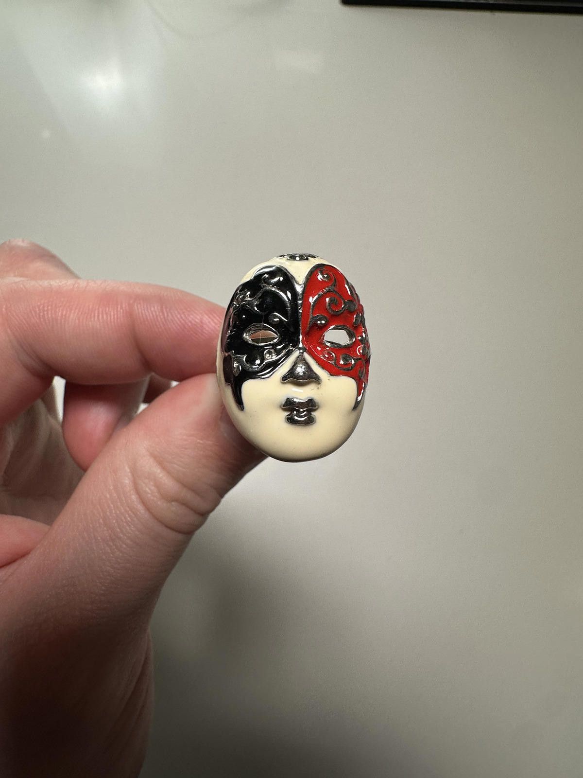 Unknown London Unique Face Mask Design Statement Ring Size ONE SIZE - 1 Thumbnail