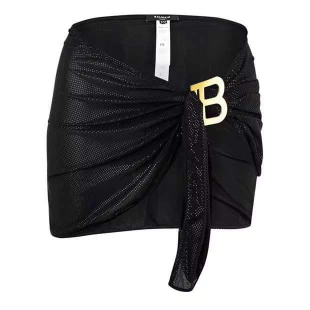 Balmain o1g2r1mq1024 U Mini Pareo in Black Size 31" - 1 Thumbnail