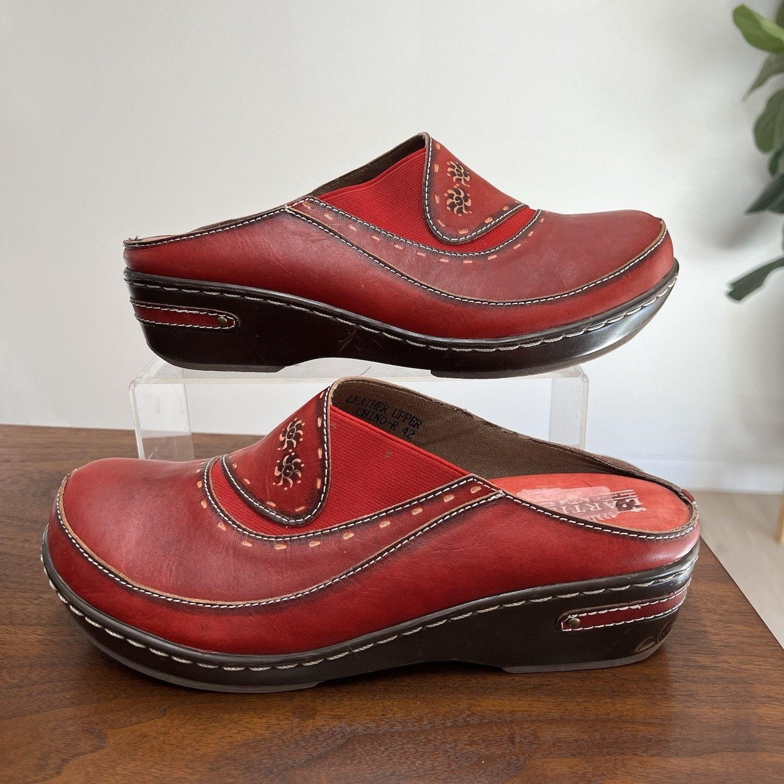 Other L'Artiste by Spring Step Mule Womens Red Leather Clog 11.5 Size US 11.5 / IT 41.5 - 1 Thumbnail
