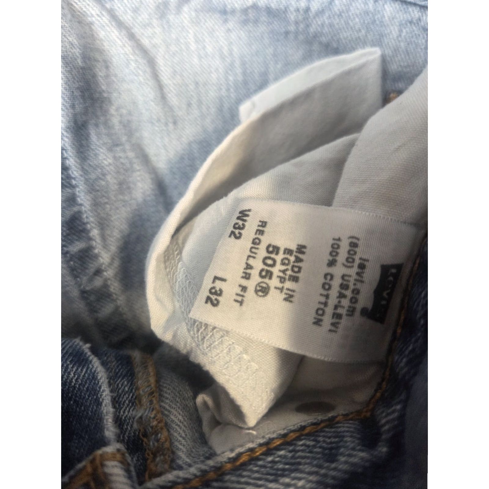 Levi's VINTAGE Levi's 505 Jeans Men 32x32 Blue Denim Straight 5-Pocket Distressed Look Mens Jeans Blue Regular Fit Size US 32 / EU 48 - 3 Thumbnail