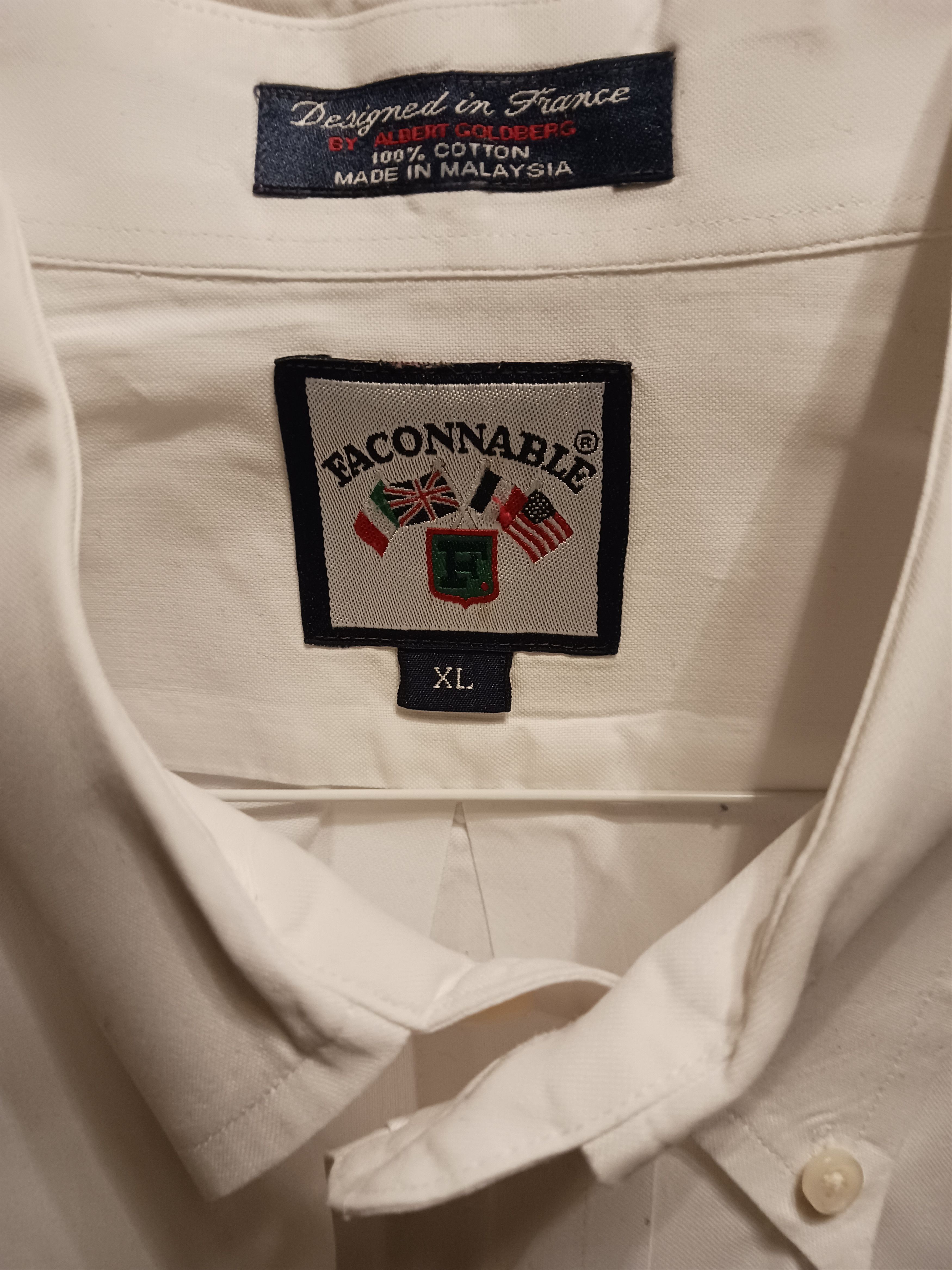 Faconnable Vintage 100% Cotton Long Sleeve Shirt Size US XL / EU 56 / 4 - 2 Thumbnail