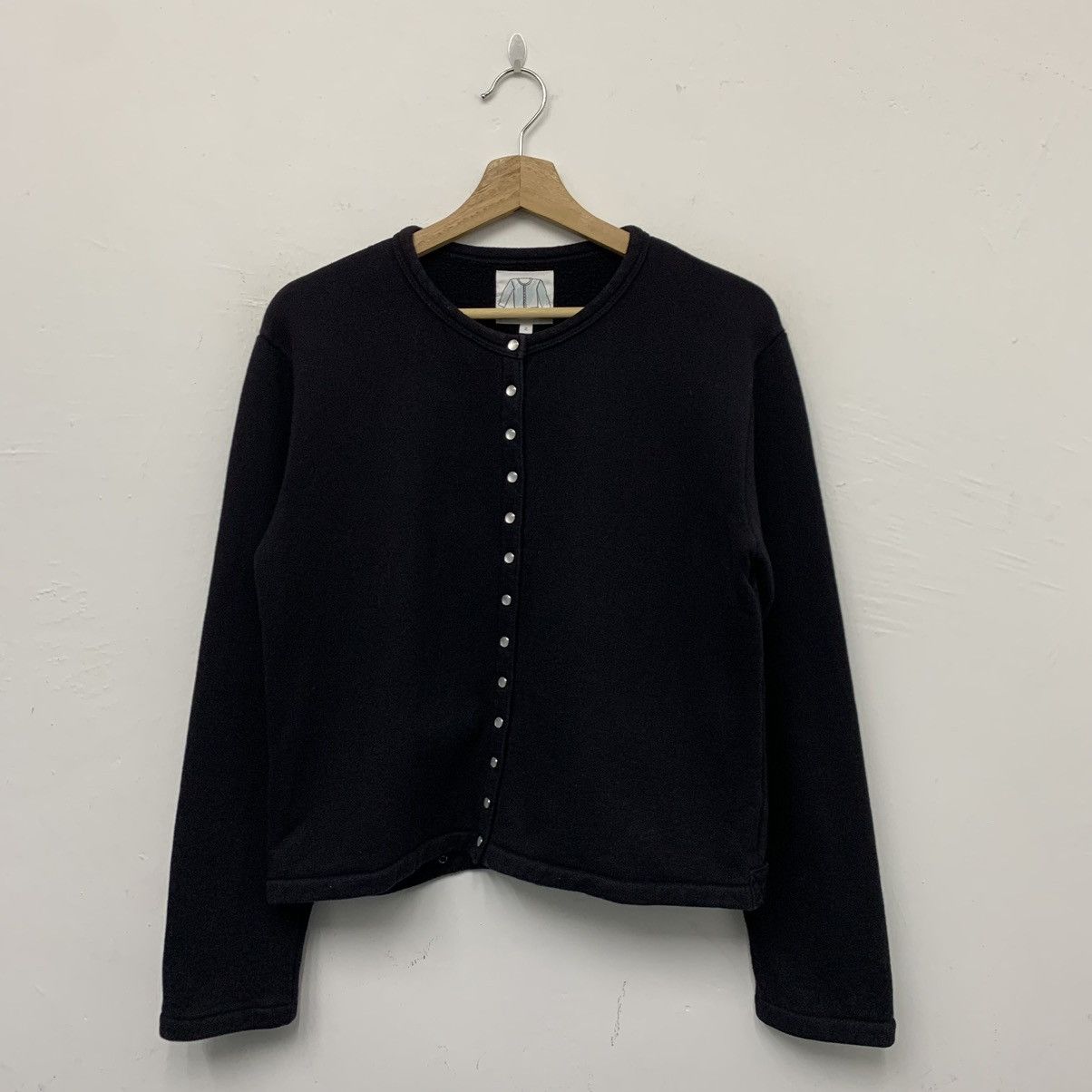 image of Agnes B Snap Cardigan Jacket in Black, Women's (Size XS)