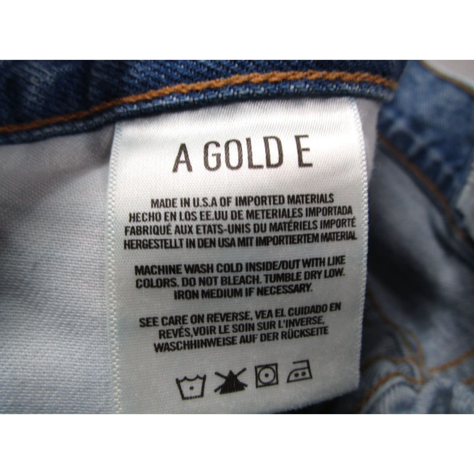 Agolde AGOLDE Jeans Women 27 Blue 90s Loose Fit Button Fly Denim Distressed College Retro 100% Cotton Regular Size 27 Womens Size 27" / US 4 / IT 40 - 4 Thumbnail