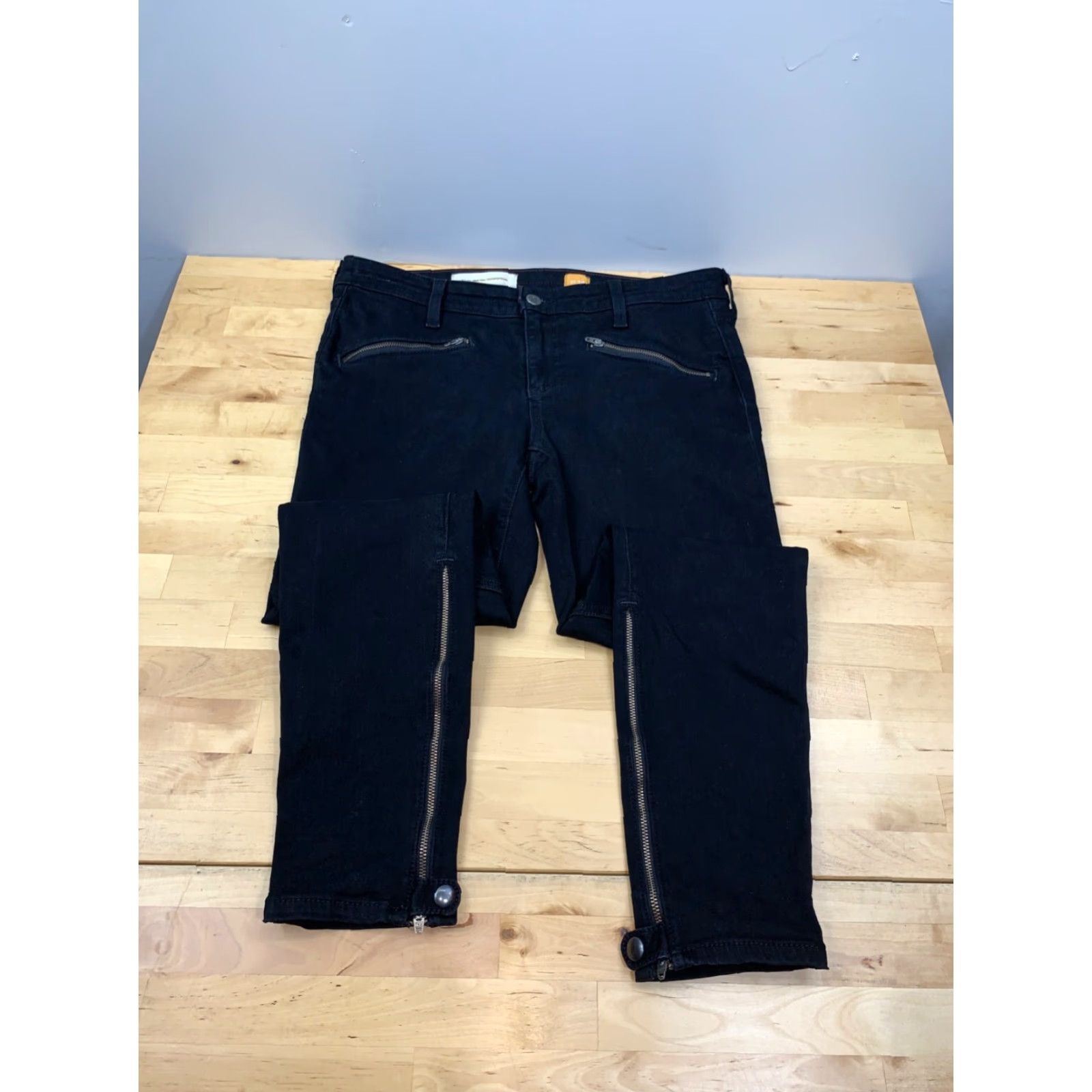 Vintage Pilcro and the Letterpress Jeans Sz 29 Black Ankle Zipper Pockets Casual Womens Regular 29 Black Ankle Zipper Pockets Pilcro Jeans 29 Women Size 29" - 2 Thumbnail