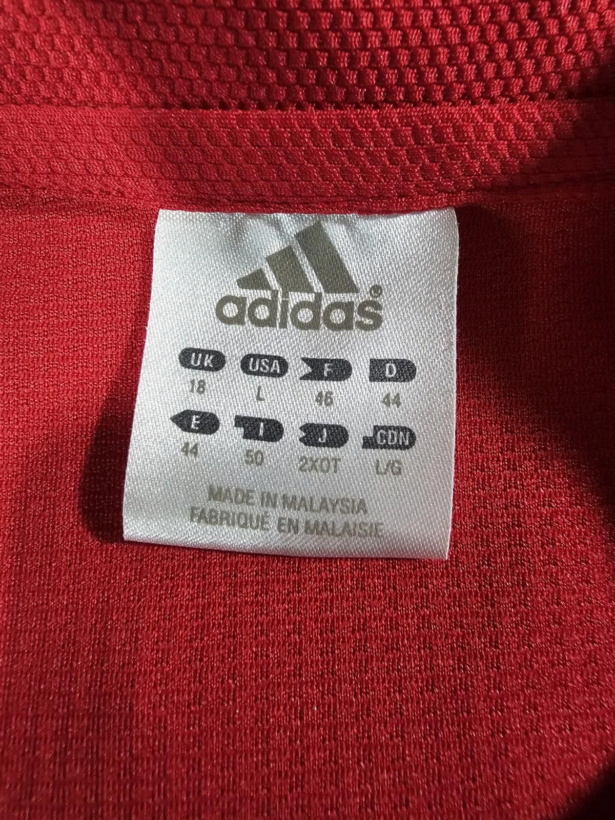 Adidas Adidas Wisconsin Badgers Hockey Red Polo Large Vintage Size ONE SIZE - 4 Thumbnail