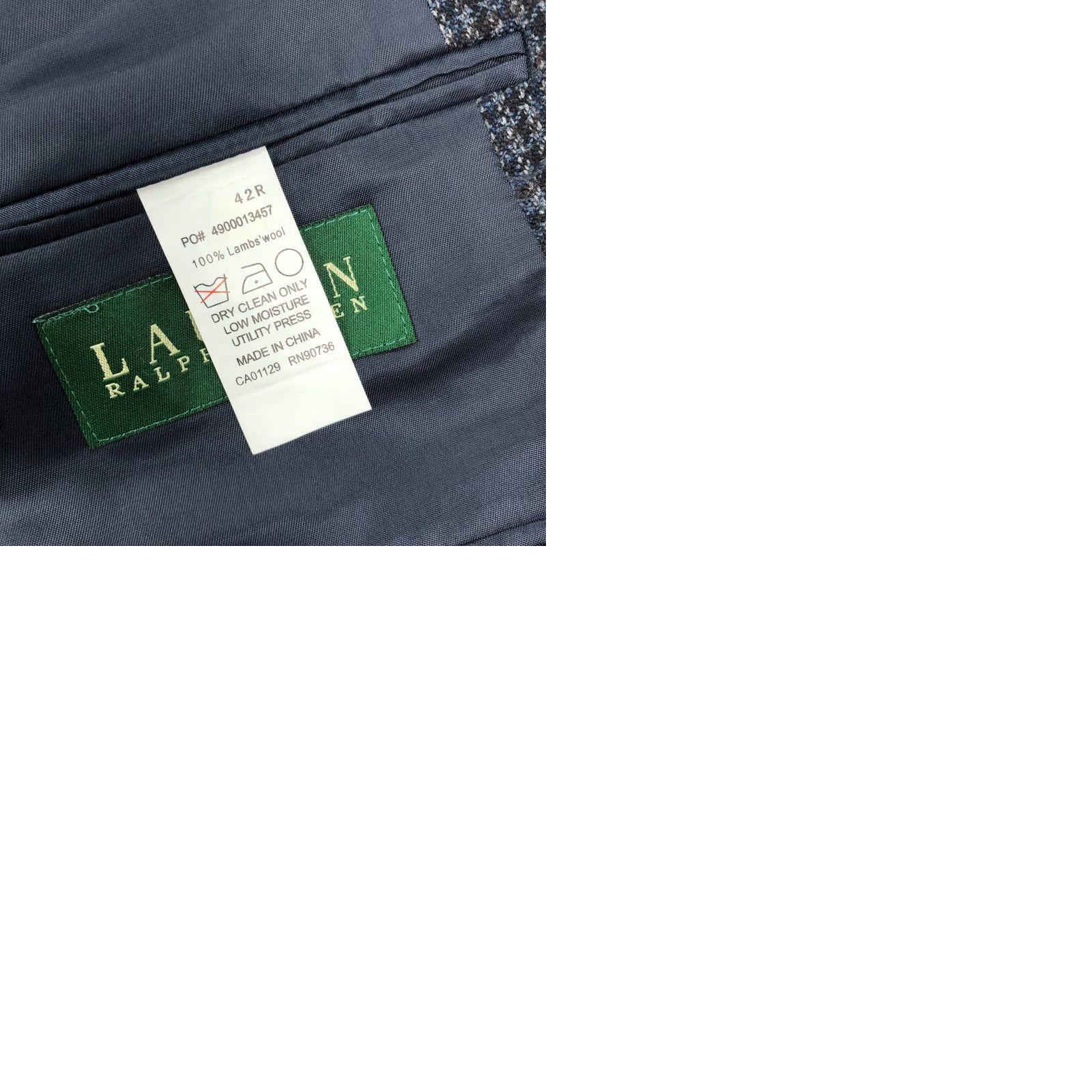 Ralph Lauren Ralph Lauren Blazer Wool Houndstooth 42R Men Blue Notch Lapel 2-Button Single-Breasted Sport Coat Jacket Size 42R - 9 Thumbnail