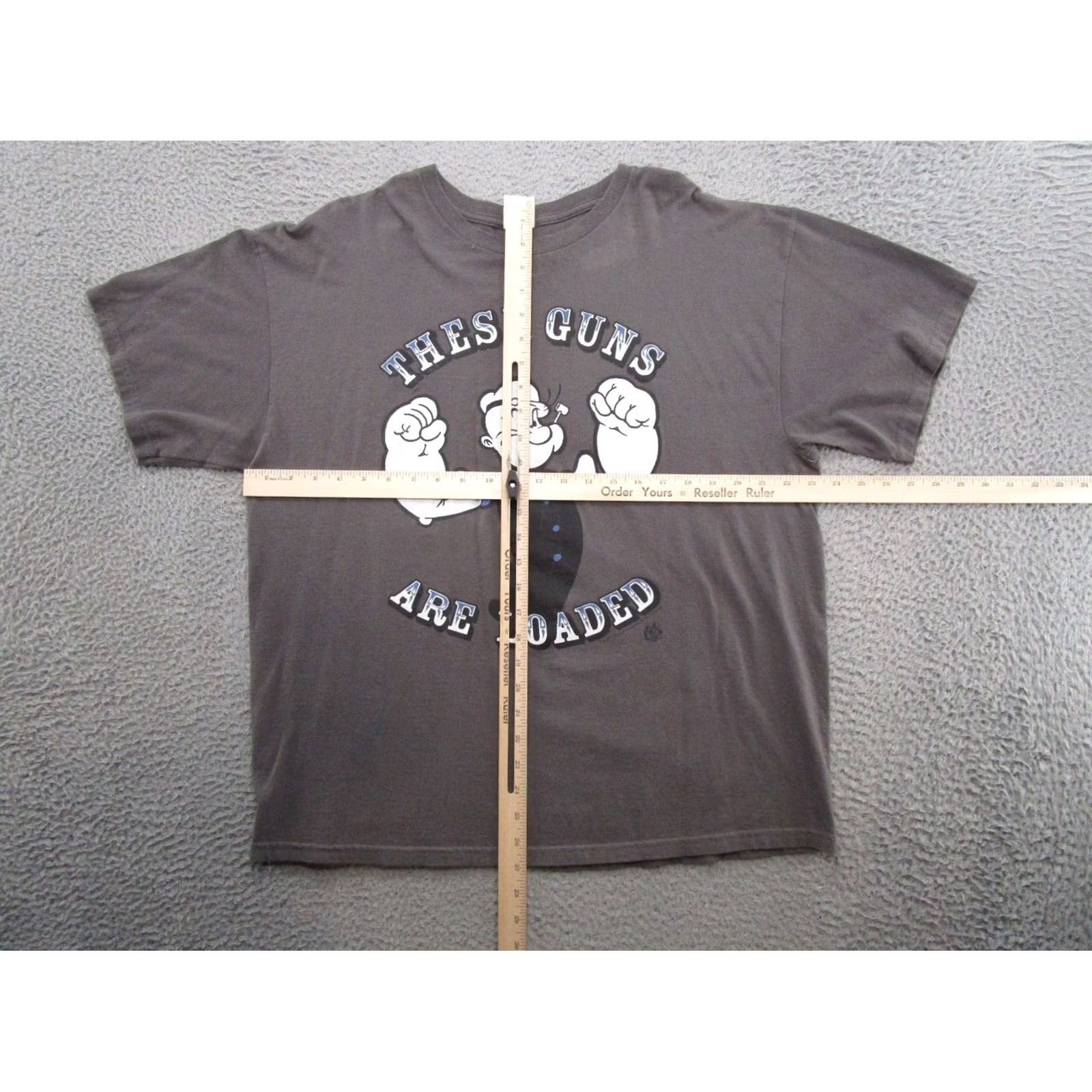 Gildan VTG Y2K 2009 Popeye These Guns Are Loaded Men's Graphic T-Shirt XL Gray Cartoon Shirt Mens XL Gray Popeye Guns Are Loaded VTG Y2K 2009 Size US XL / EU 56 / 4 - 6 Thumbnail
