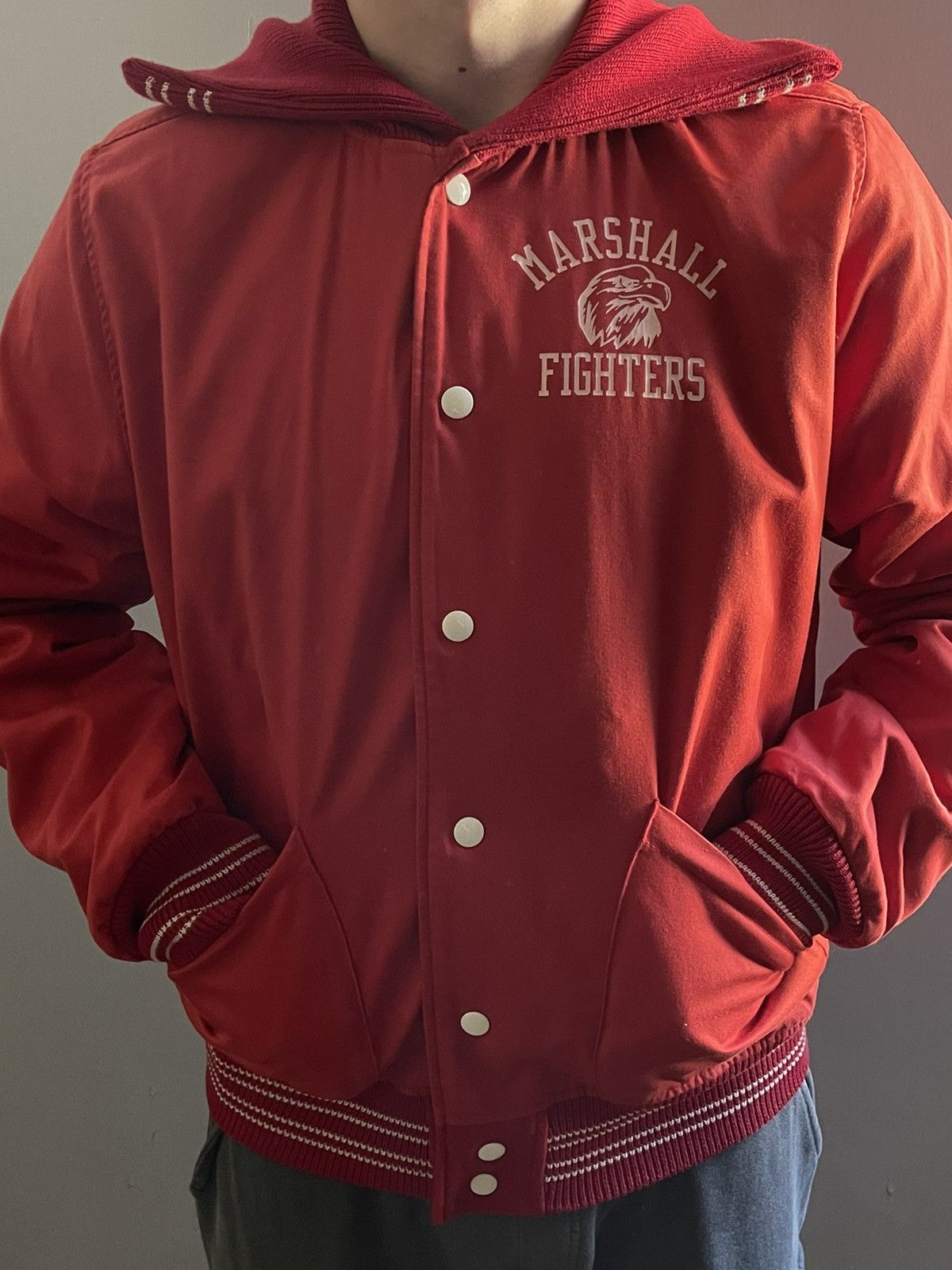 Franklin & Marshall Franklin & Marshall Reversible Varsity Leather Jacket Size US XL / EU 56 / 4 - 13 Thumbnail