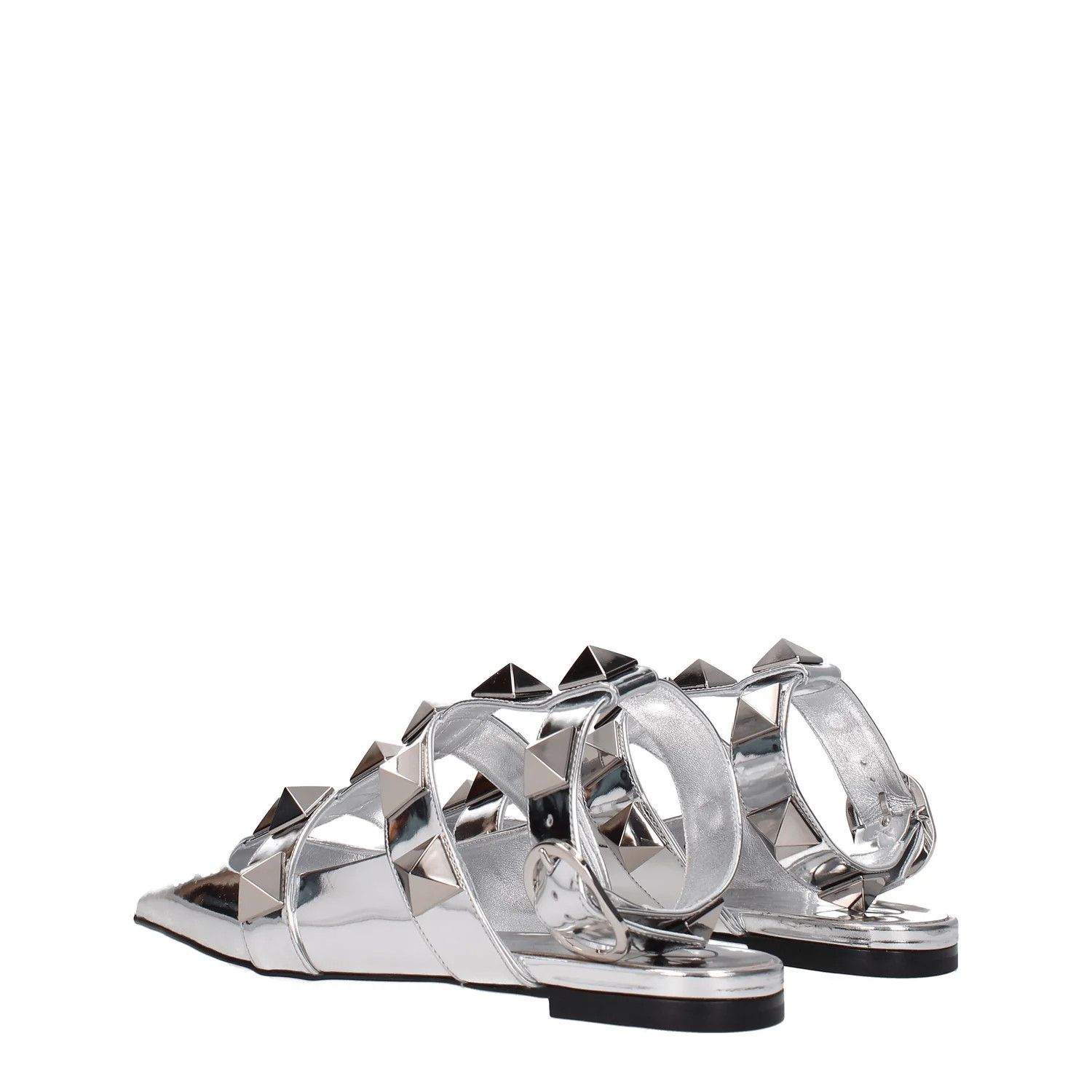 Valentino ob1o1e1224 Patent Leather Sandals in Silver Size US 11 / IT 41 - 4 Thumbnail