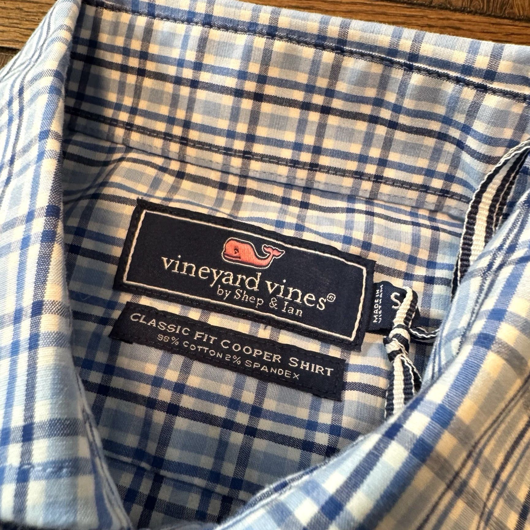 Vineyard Vines Vineyard Vines Cooper Shirt Men’s Small Blue Check Long Sleeve Classic Fit Button-Up Size US S / EU 44-46 / 1 - 3 Thumbnail