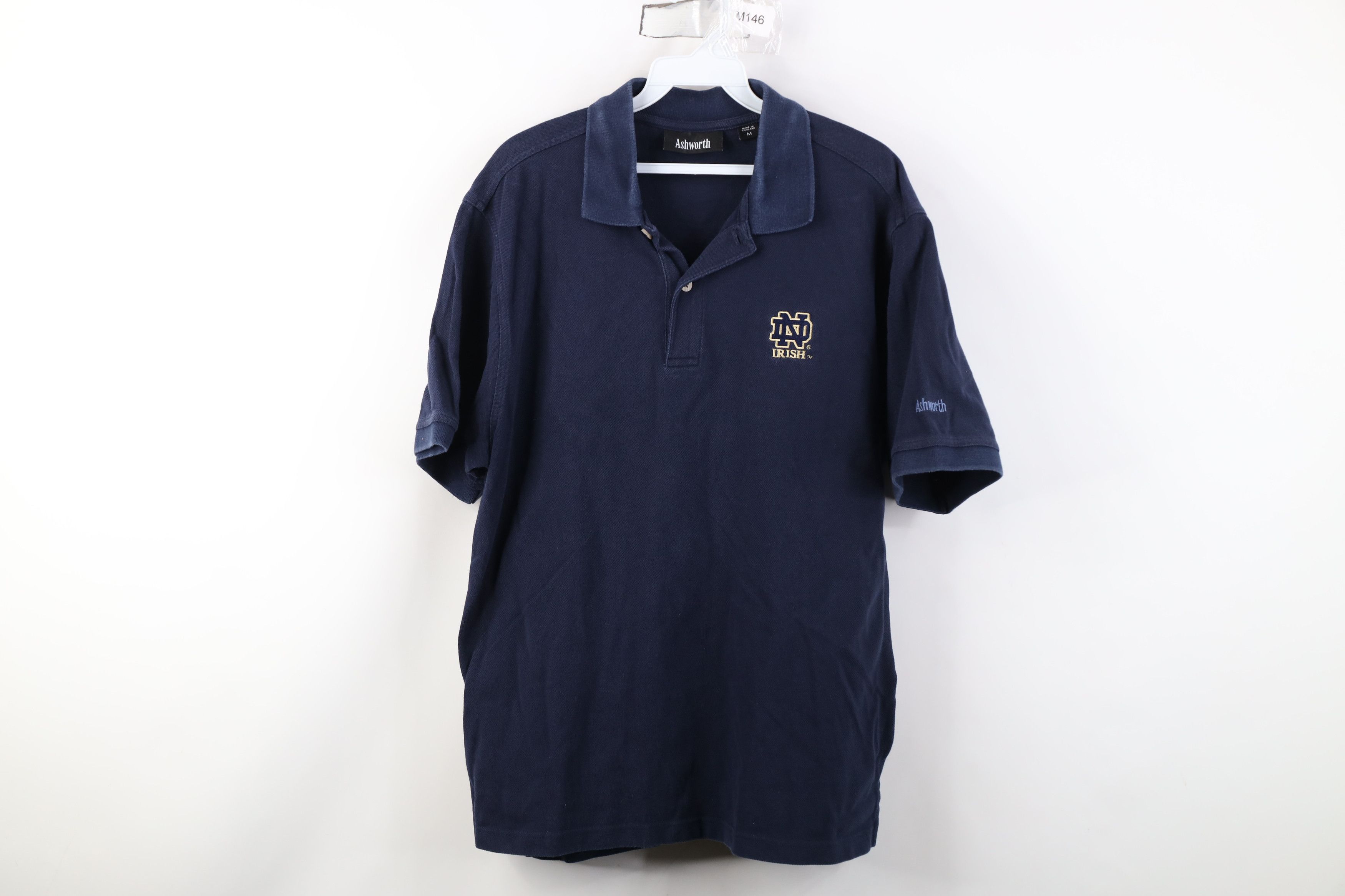 Vintage Vintage 90s Notre Dame University Football Golf Polo Shirt Size US M / EU 48-50 / 2 - 1 Thumbnail