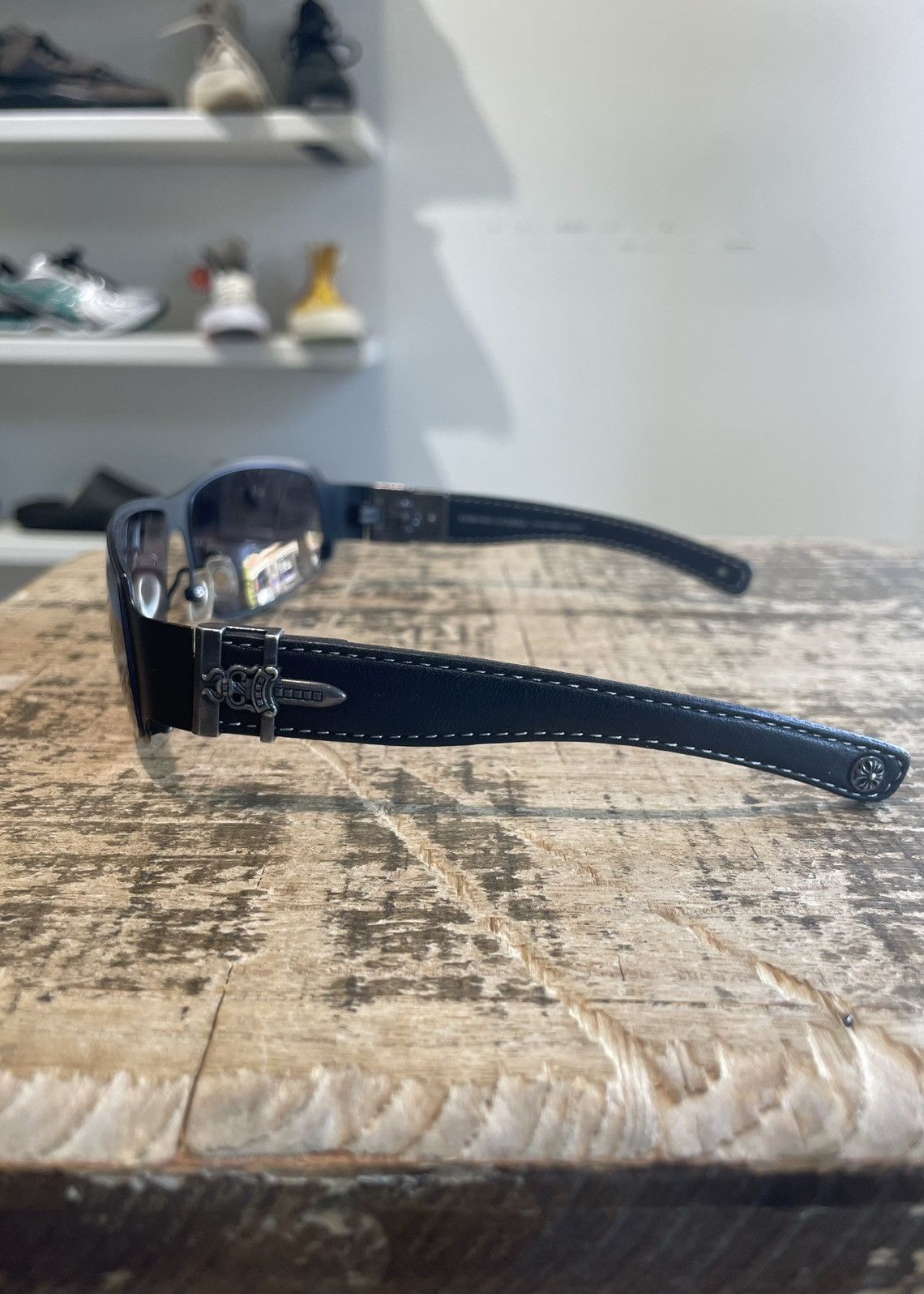 Chrome Hearts Chrome Hearts Deviant II Black Leather Temples Rare Size ONE SIZE - 3 Thumbnail
