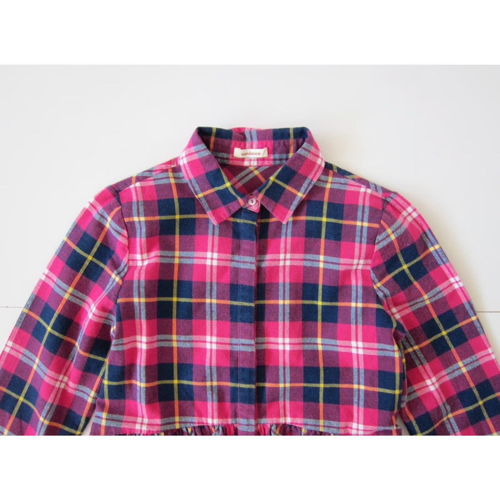 Vintage Sundance Blouse Plaid Button Down 100% Cotton Flannel Pink Small Women Size S / US 4 / IT 40 - 7 Thumbnail