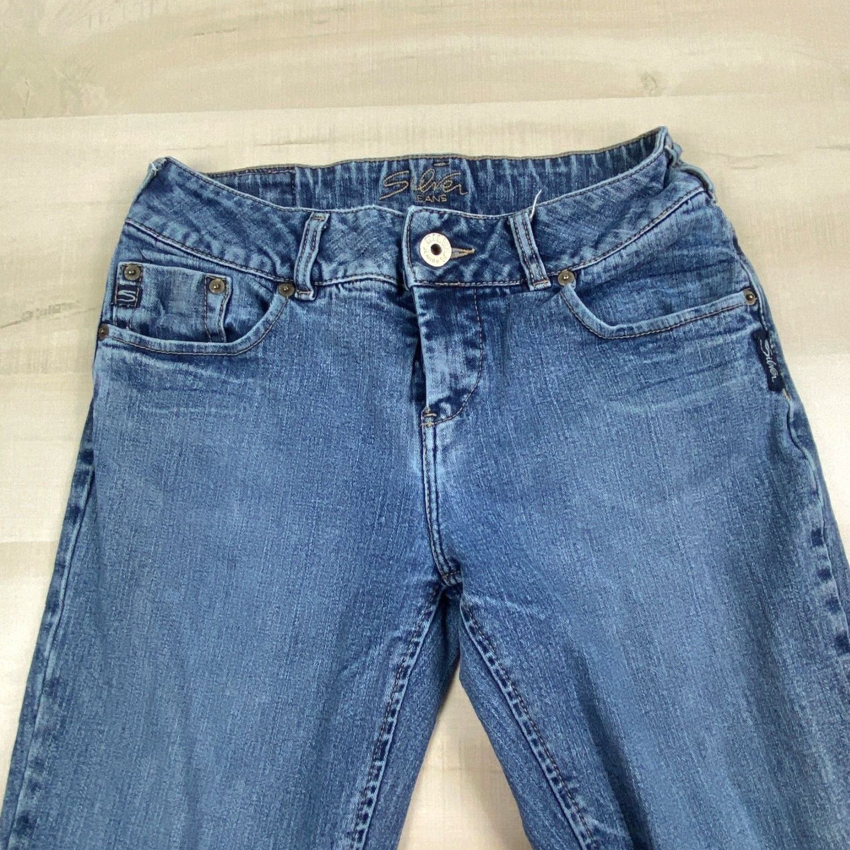 Silver Jeans Co. Silver Jeans Womens Medium Blue Stretch Bootcut Jeans 28 Size 28" / US 6 / IT 42 - 2 Thumbnail