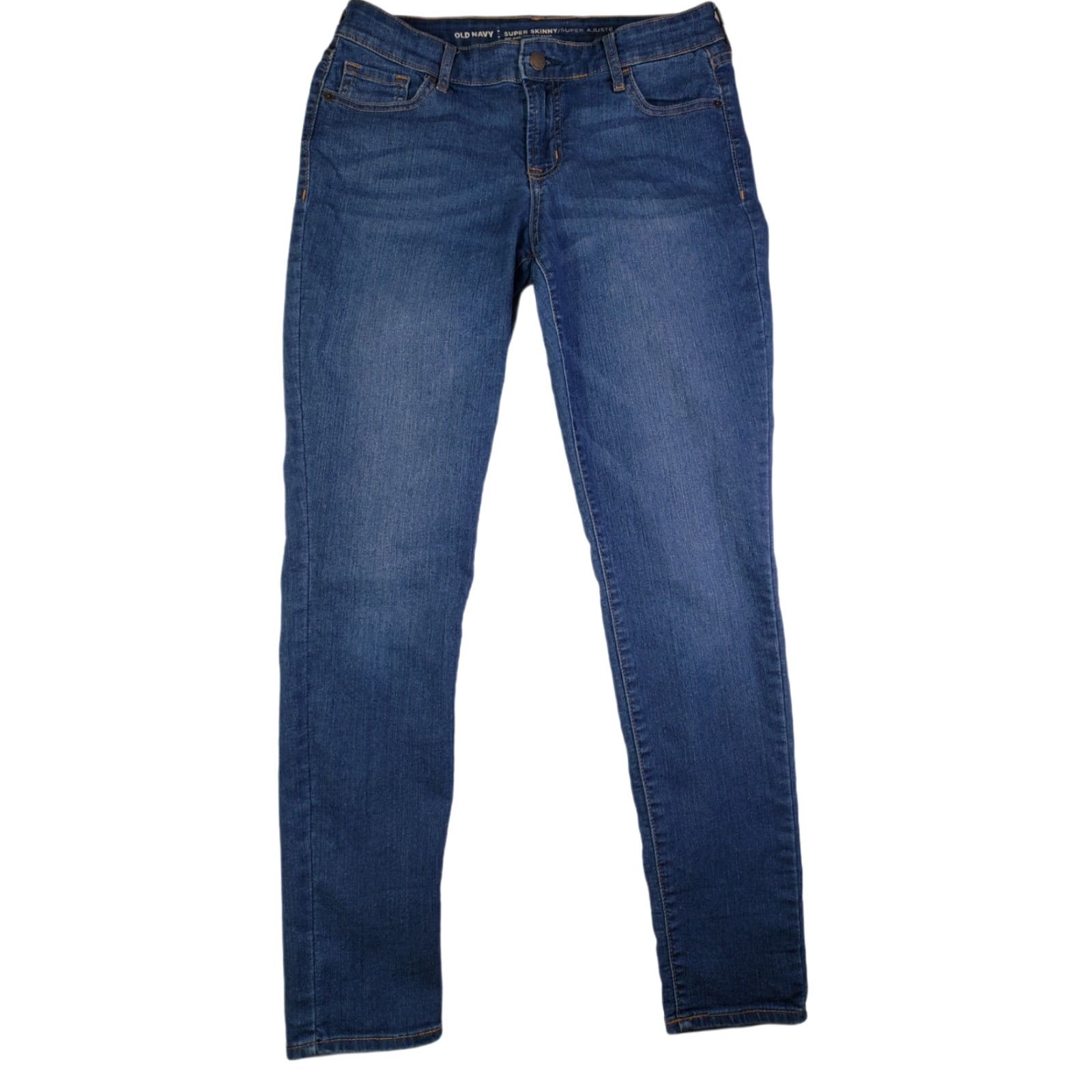 Old Navy OLD NAVY Womens Super Skinny Mid Rise Jeans 6R 28x28 Blue Denim Stretch Regular Belt Loops Zip 9-014 Womens Size 28" / US 6 / IT 42 - 2 Thumbnail