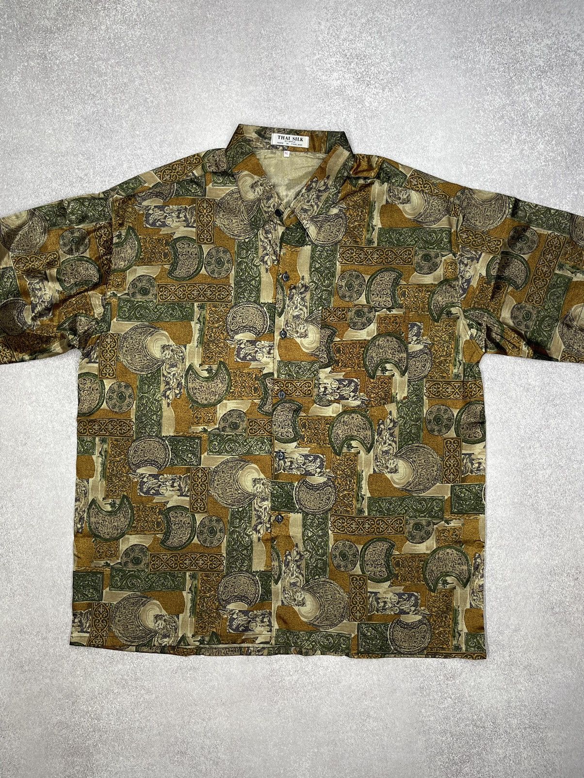 Japanese Brand × Vintage Vintage Thai Silk By Apple Full Print Y2K Japanese Crazy Size US XL / EU 56 / 4 - 2 Thumbnail