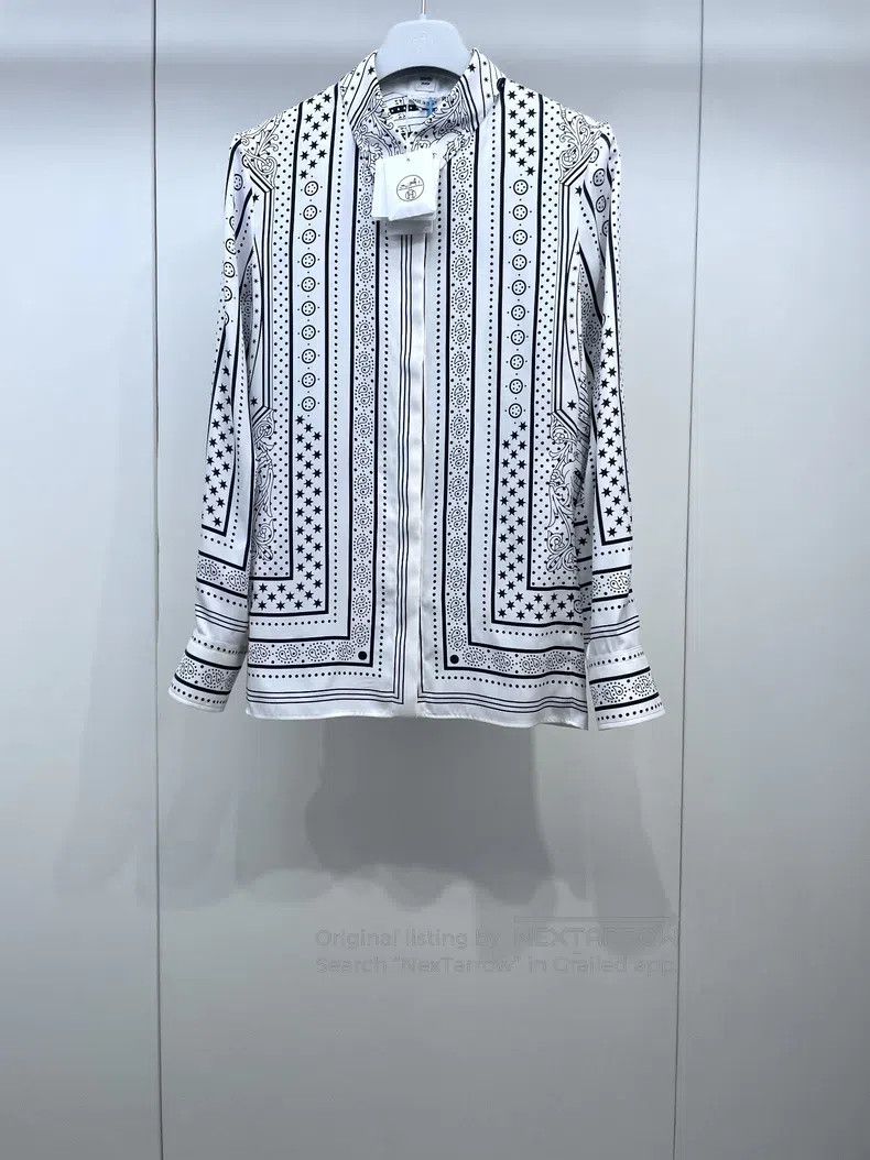 Hermes Hermes Valley of Crystal Pure Silk Shirt Size XS / US 0-2 / IT 36-38 - 1 Thumbnail