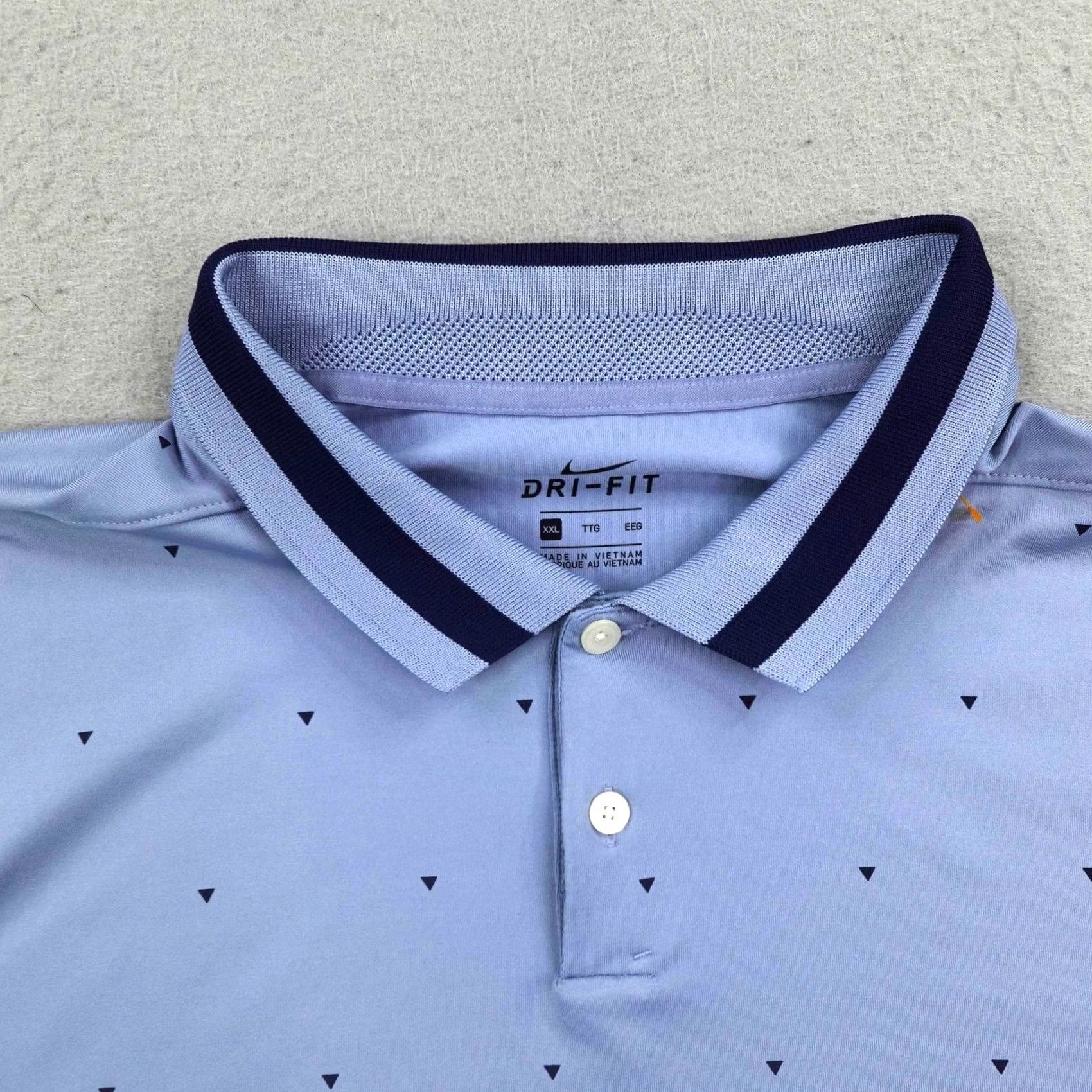 Nike Nike Golf Polo Shirt Mens 2XL Blue Triangle Print Dri FIT Performance Stretch Size US XXL / EU 58 / 5 - 2 Thumbnail