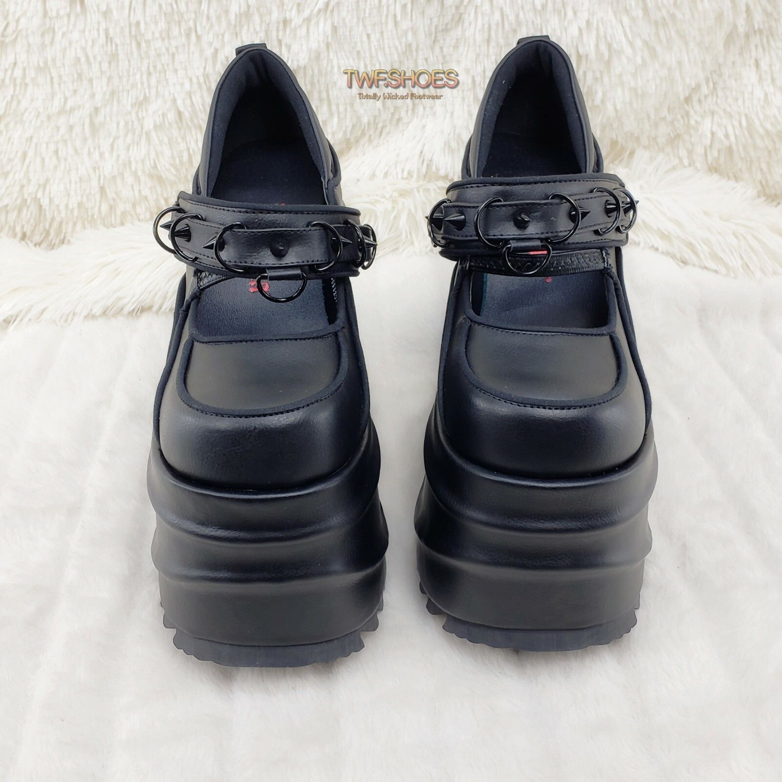 Demonia Cult DEMONIA Wave 48- 6" Platform Black Matte Goth Punk Mary Jane Size US 11 / IT 41 - 8 Thumbnail