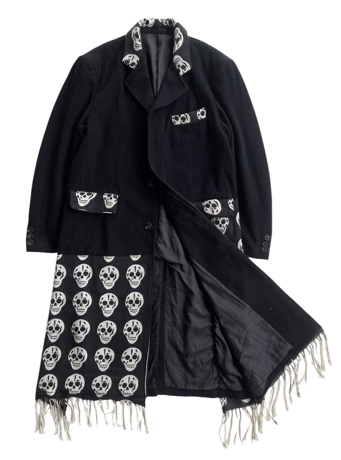 Japanese Brand Nicole St Gilles Skulls Patchwork Overcoat Size US L / EU 52-54 / 3 - 2 Thumbnail