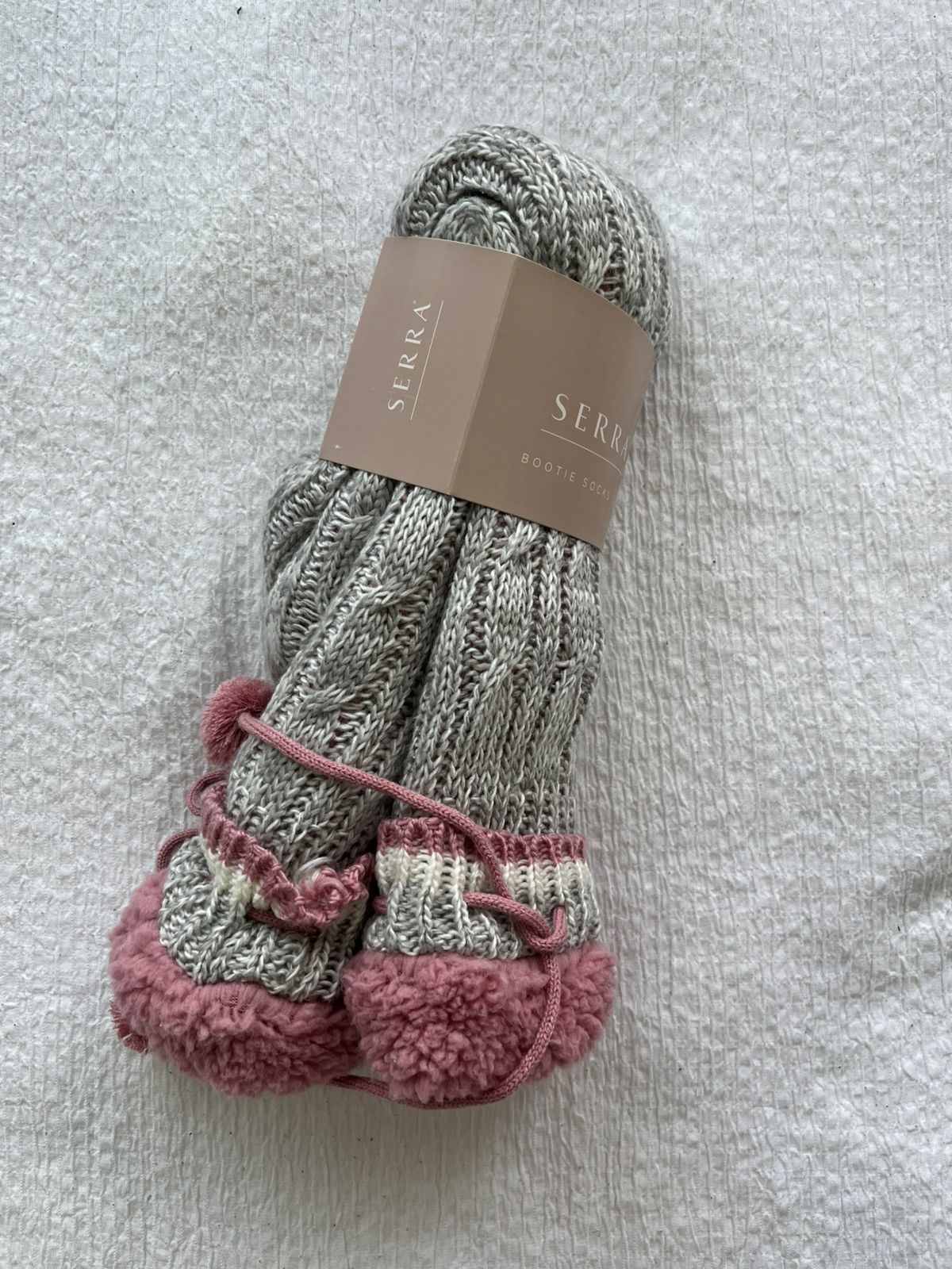 Other Grey/pink fluffy socks Size ONE SIZE - 1 Thumbnail